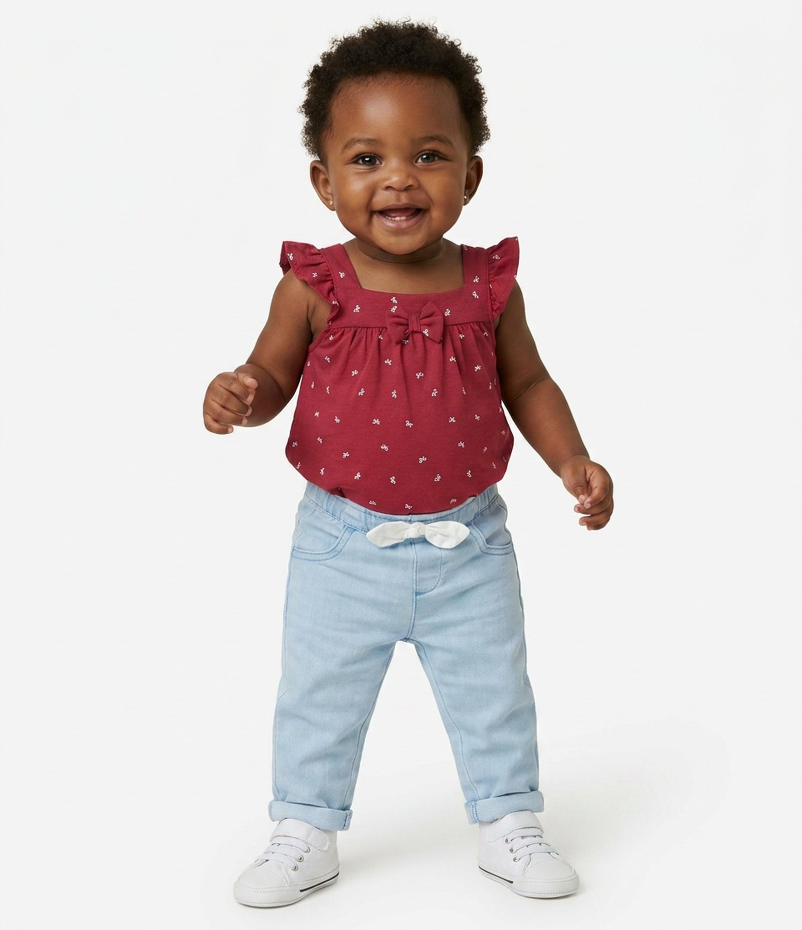 Macacão Bebê em Cotton com Estampa de Laços - Tam 0 a 18 Meses Vermelho 2