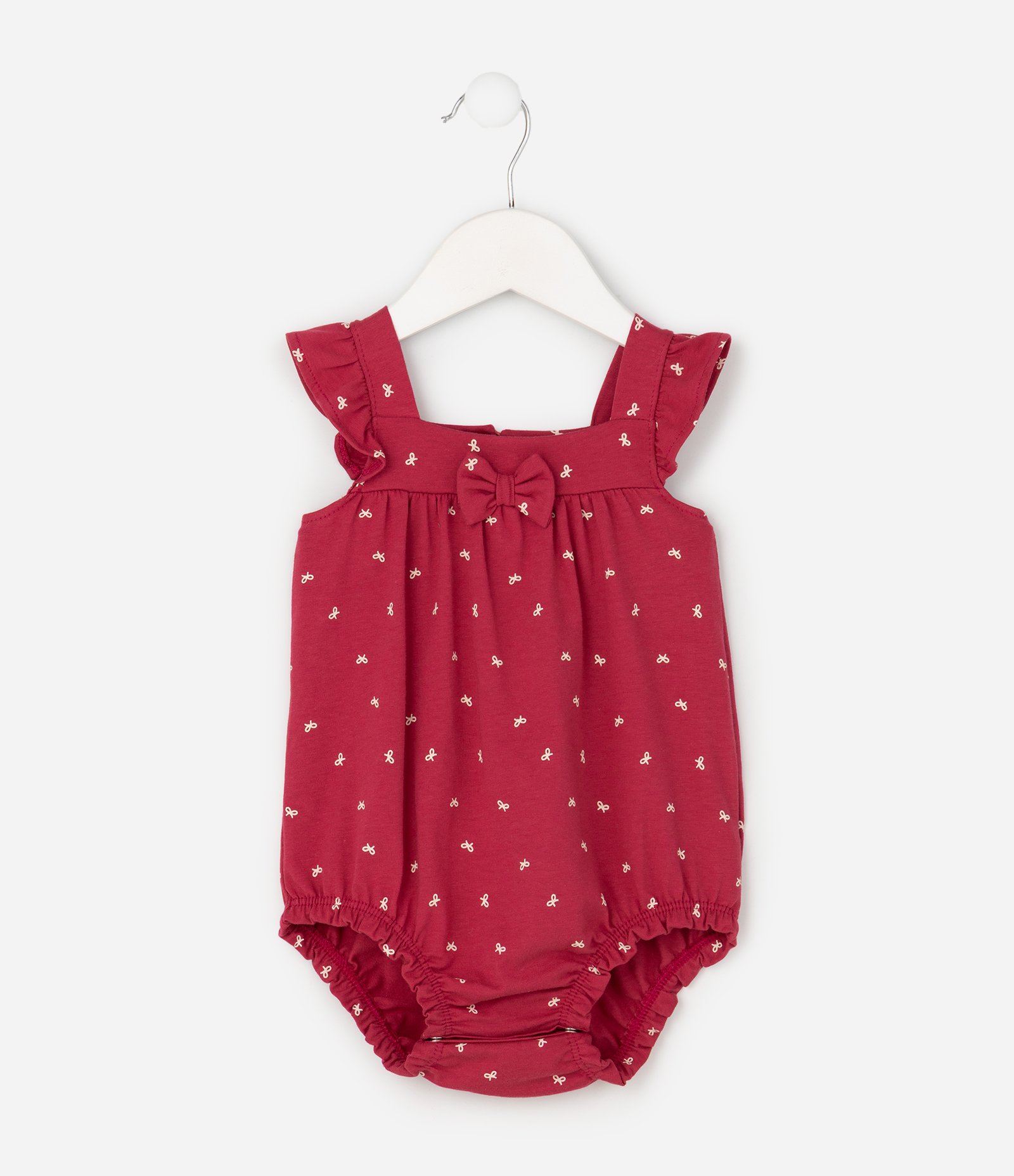 Macacão Bebê em Cotton com Estampa de Laços - Tam 0 a 18 Meses Vermelho 3