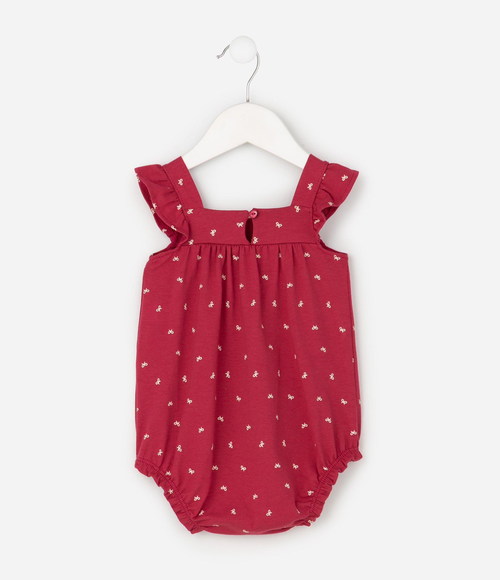 Macacão Bebê em Cotton com Estampa de Laços - Tam 0 a 18 Meses Vermelho 4