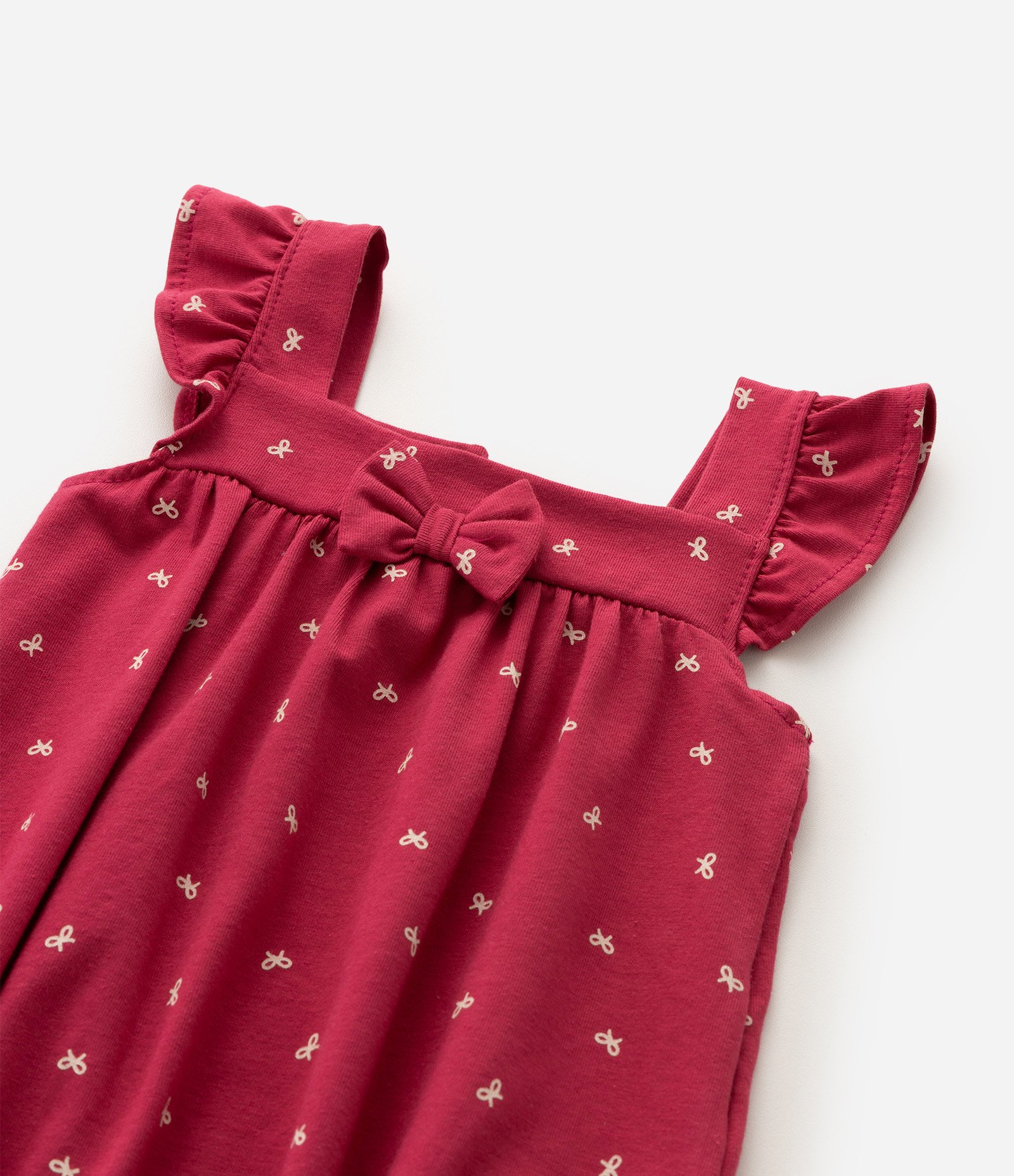 Macacão Bebê em Cotton com Estampa de Laços - Tam 0 a 18 Meses Vermelho 6