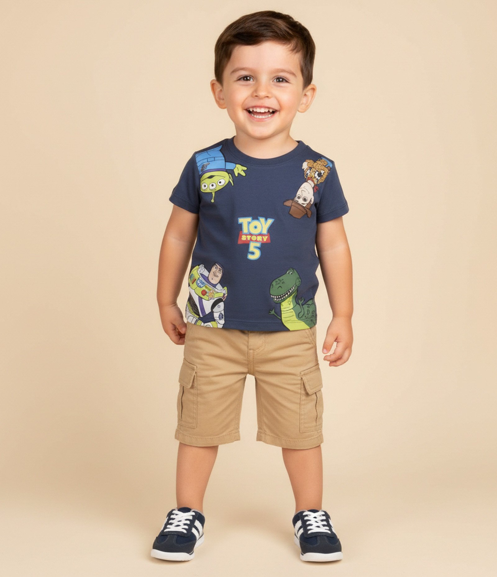 Camiseta Infantil em Algodão com Estampa Toy Story – Tam 2 a 6 Anos Azul Marinho 1