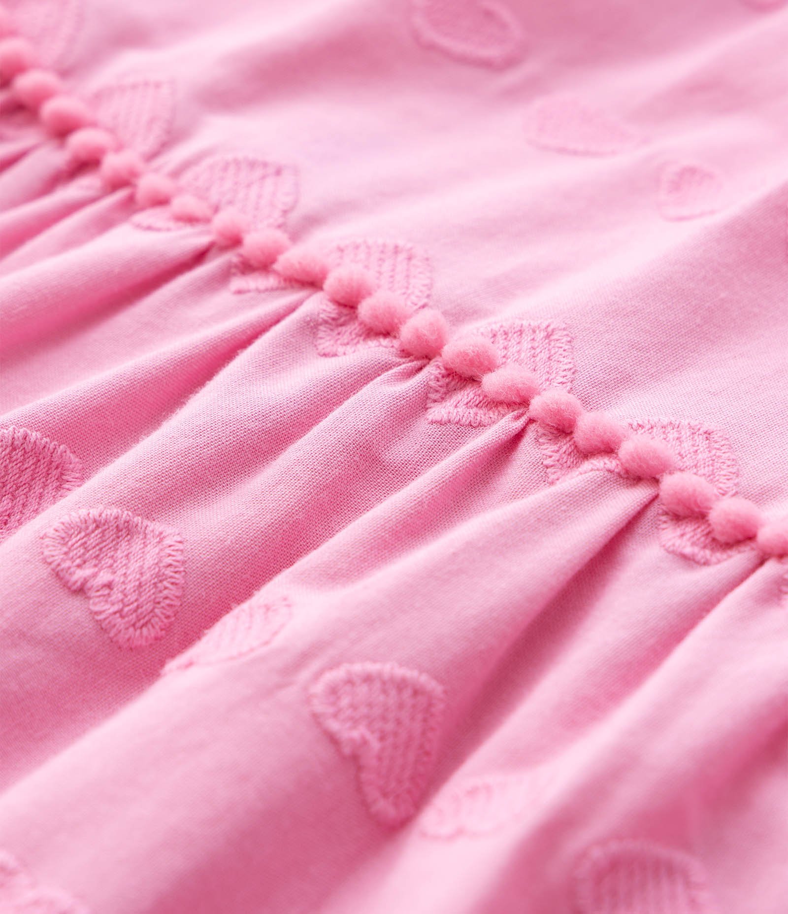 Vestido Evasê com Jacquard Corações - Tam 1 a 6 Anos Rosa 4