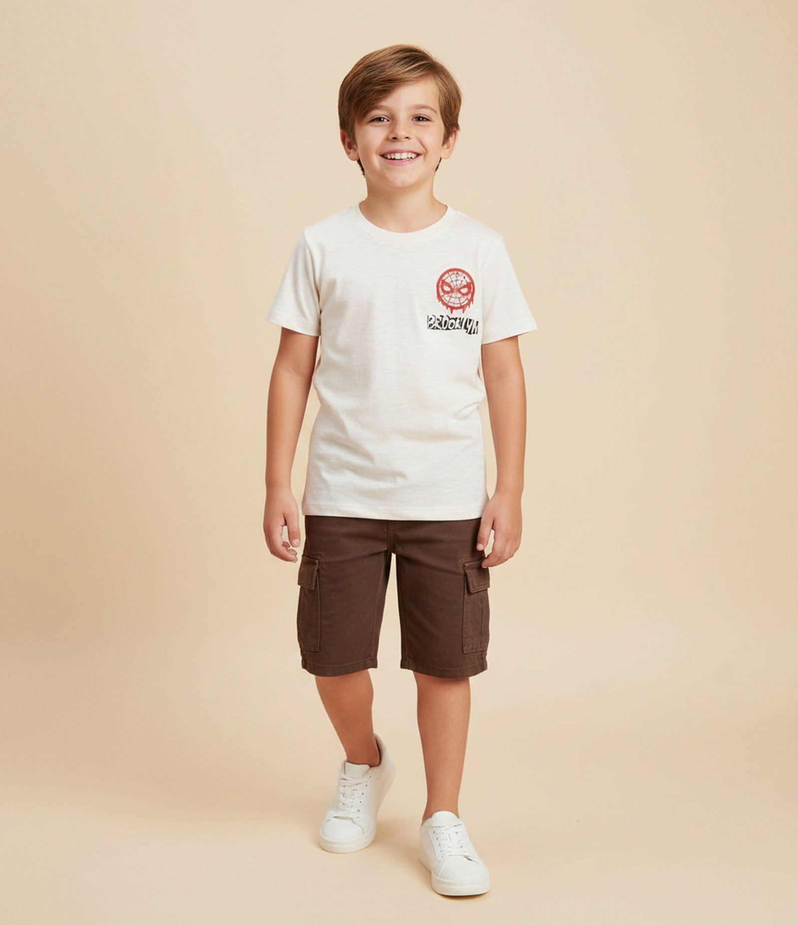 Camiseta Infantil com Estampa Spider Man New York – Tam 4 a 12 Anos Branco 1