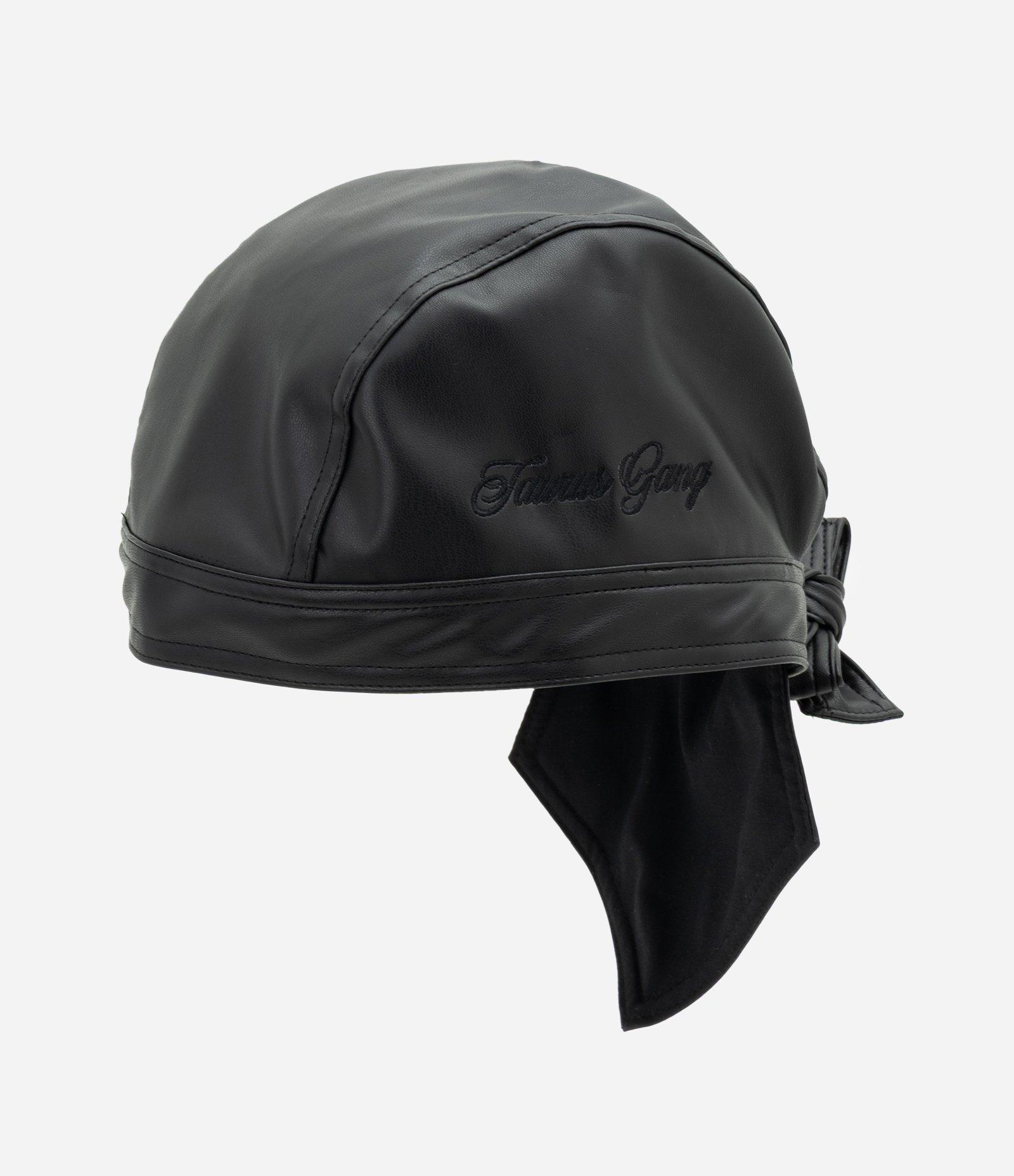 Chapéu Durag em PU com Bordado Taurus Gang Preto 2