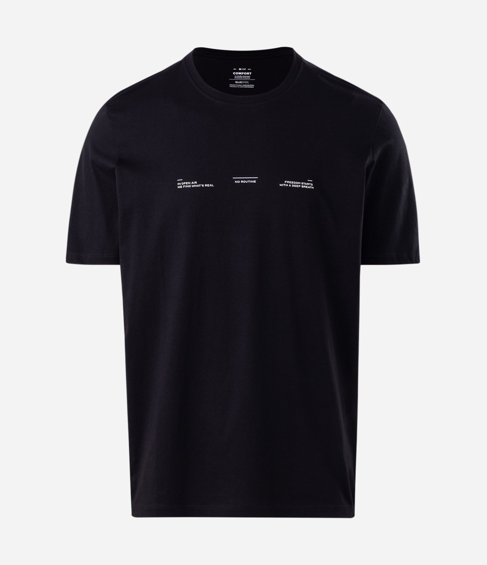 Camiseta Comfort Algodão Lettering Frontal Preto 4