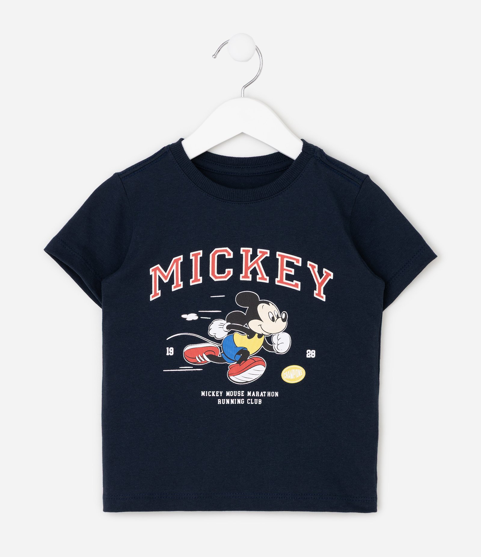 Camiseta Infantil em Algodão Mickey 1928 Running Club - Tam 2 a 6 Anos Azul 2