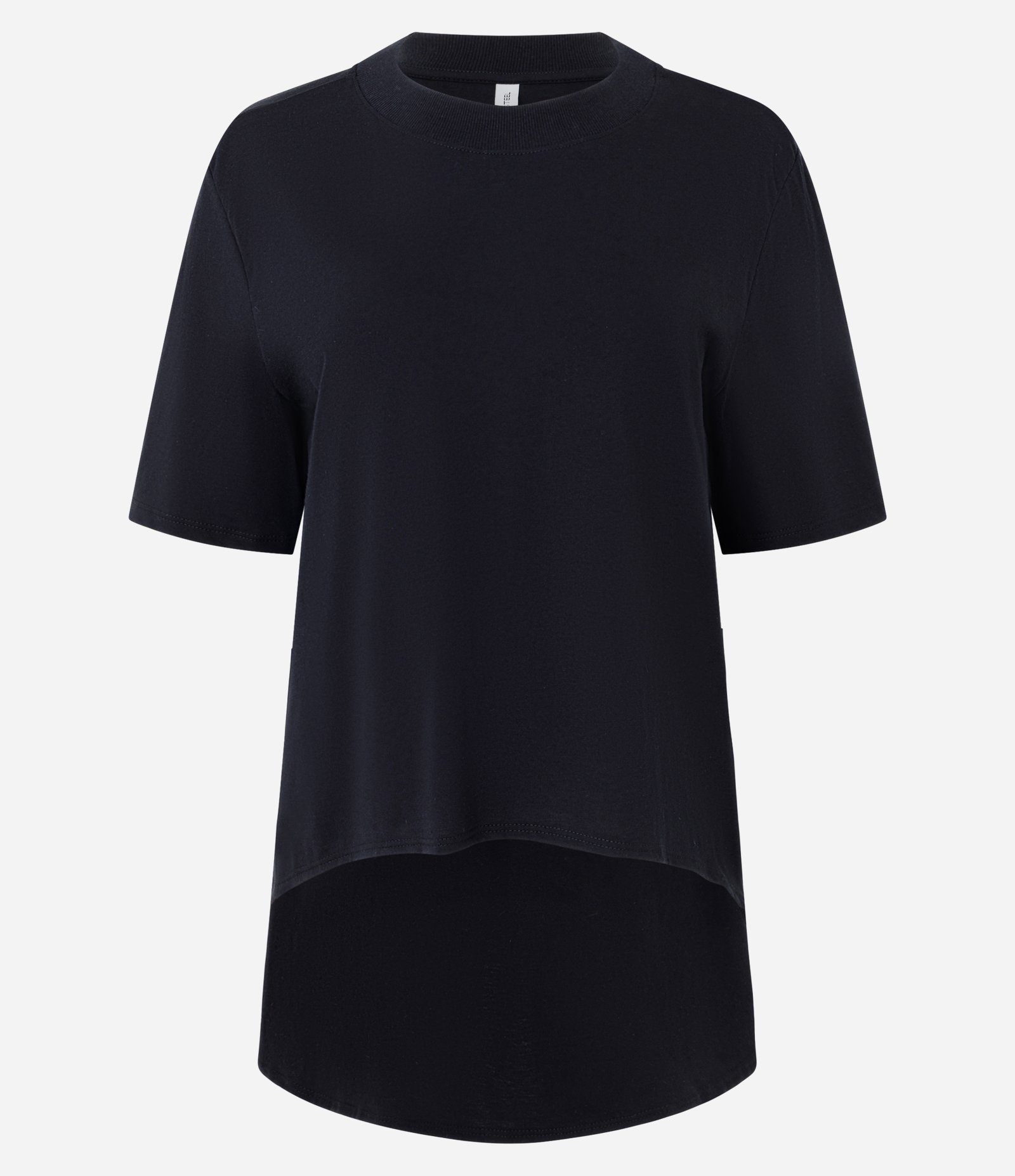 Camiseta Ampla com Barra Mullet em Algodão Preto 5