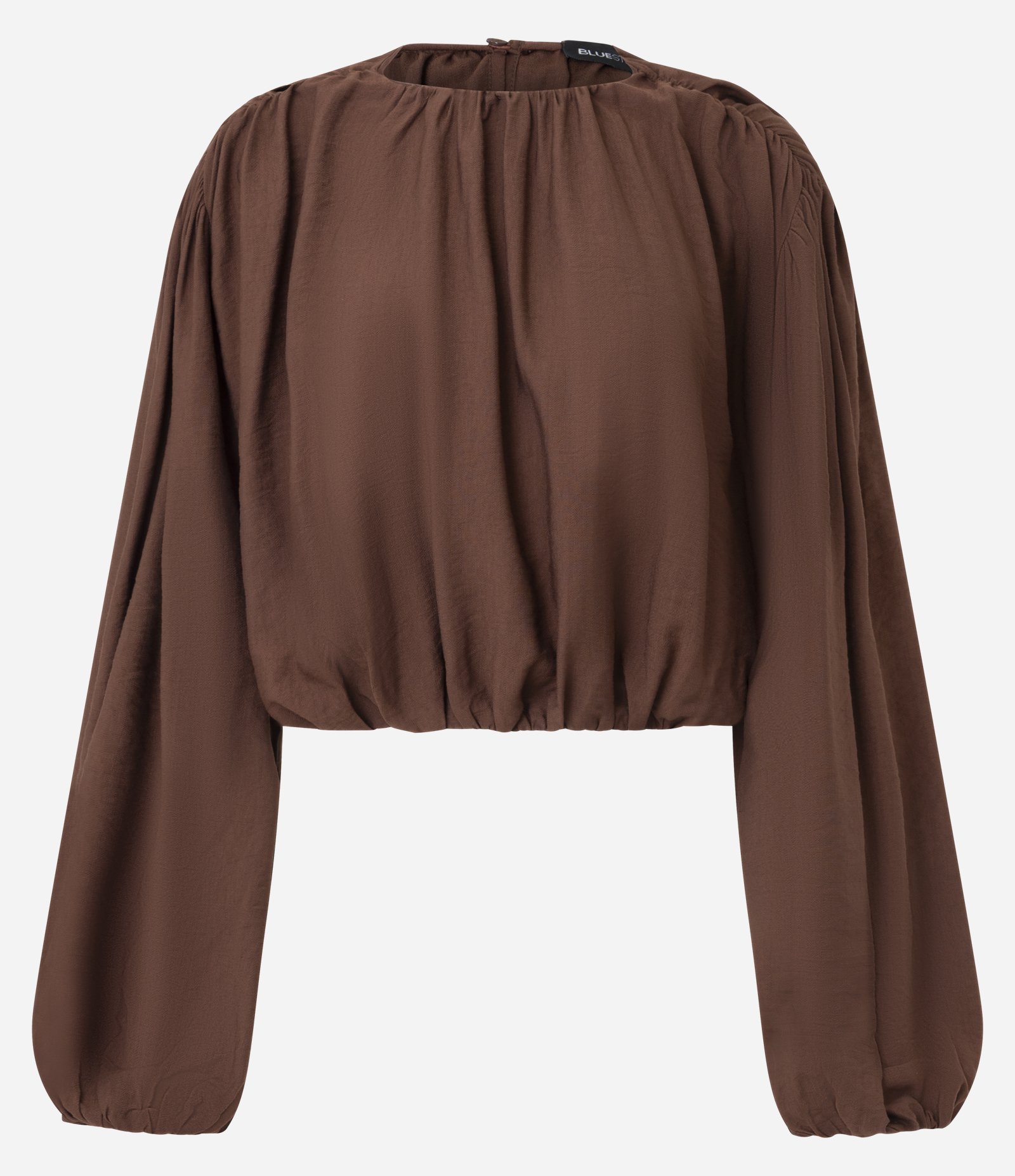 Camisa Balonê em Viscose Marrom 5