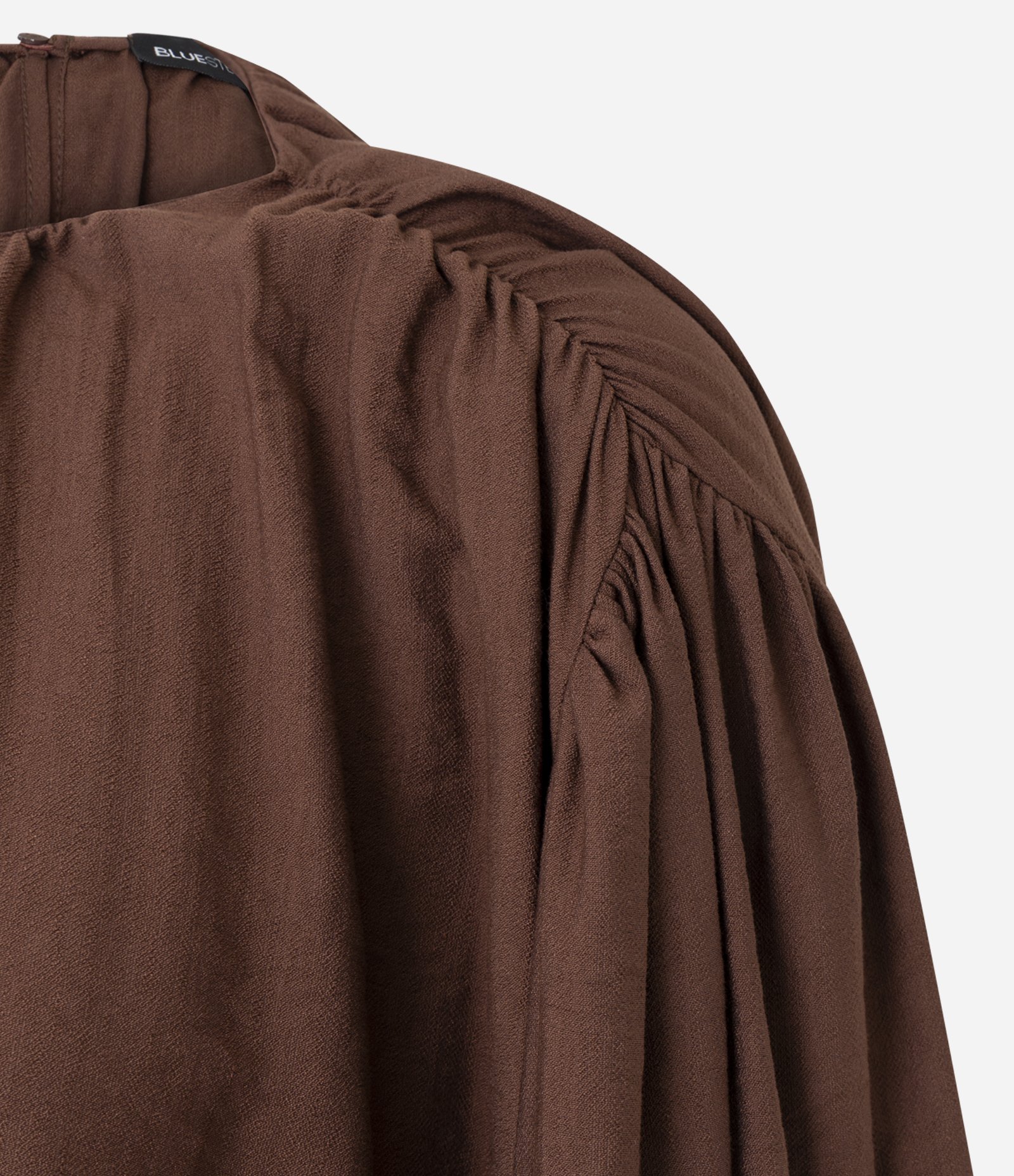 Camisa Balonê em Viscose Marrom 6