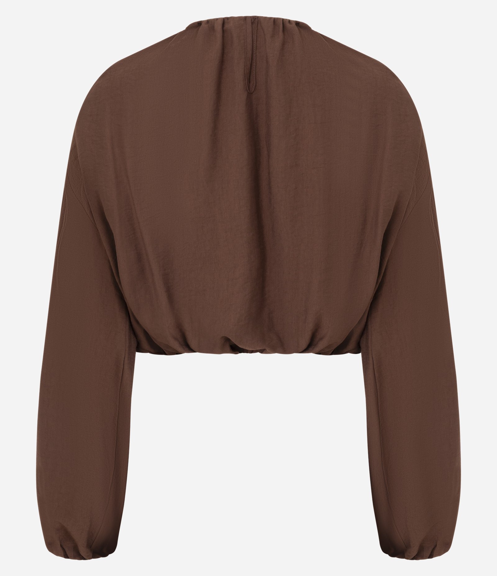 Camisa Balonê em Viscose Marrom 7