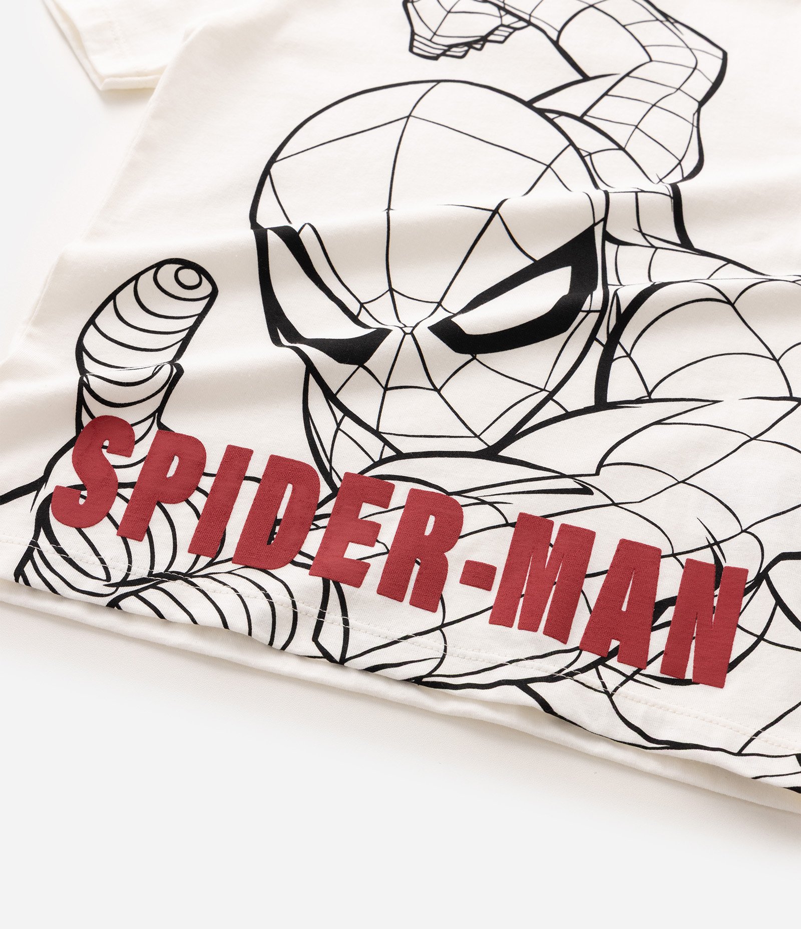 Camiseta em Algodão com Estampa Spider Man Outline - Tam 4 a 12 Anos Branco 5