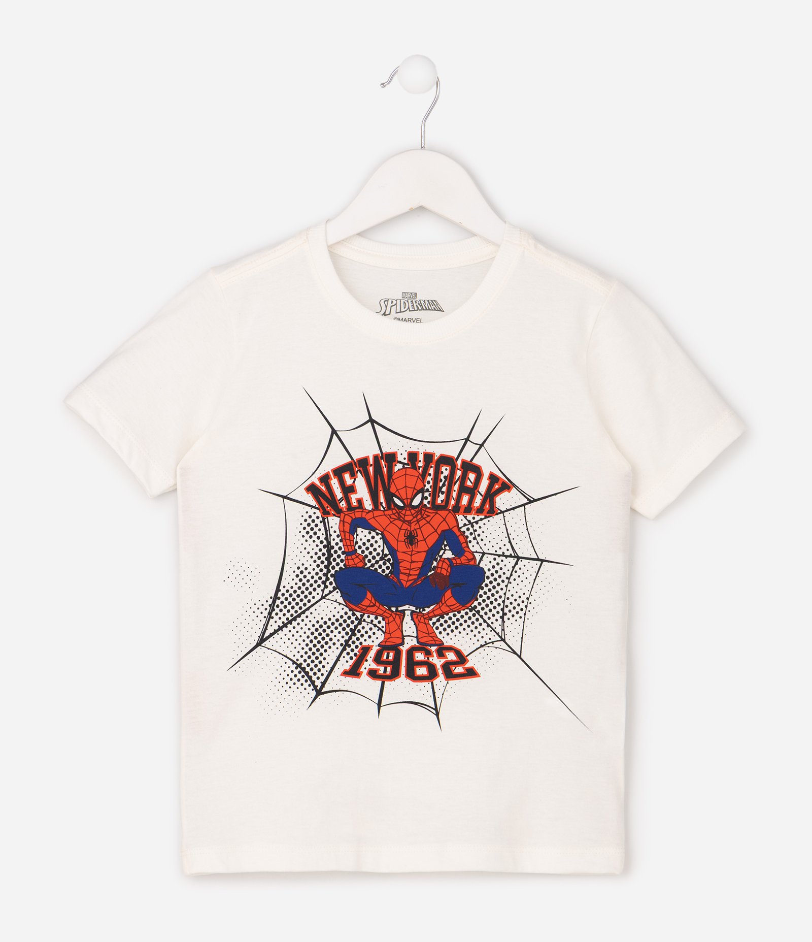 Camiseta Infantil em Algodão com Estampa Spider Man New York - Tam 4 a 12 Anos Branco 2