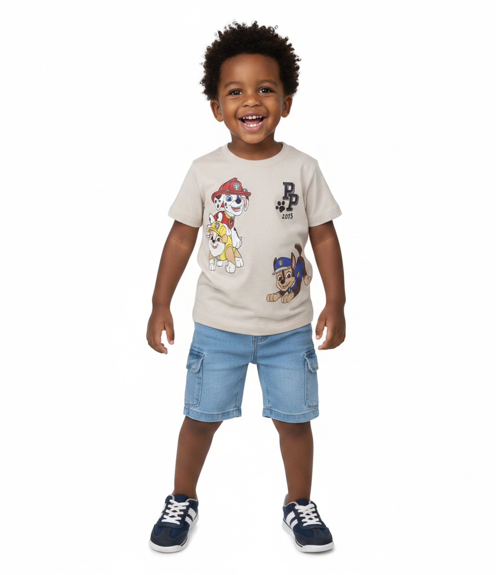 Camiseta em Algodão com Estampa Patrulha Canina - Tam 2 a 6 Anos Bege 1