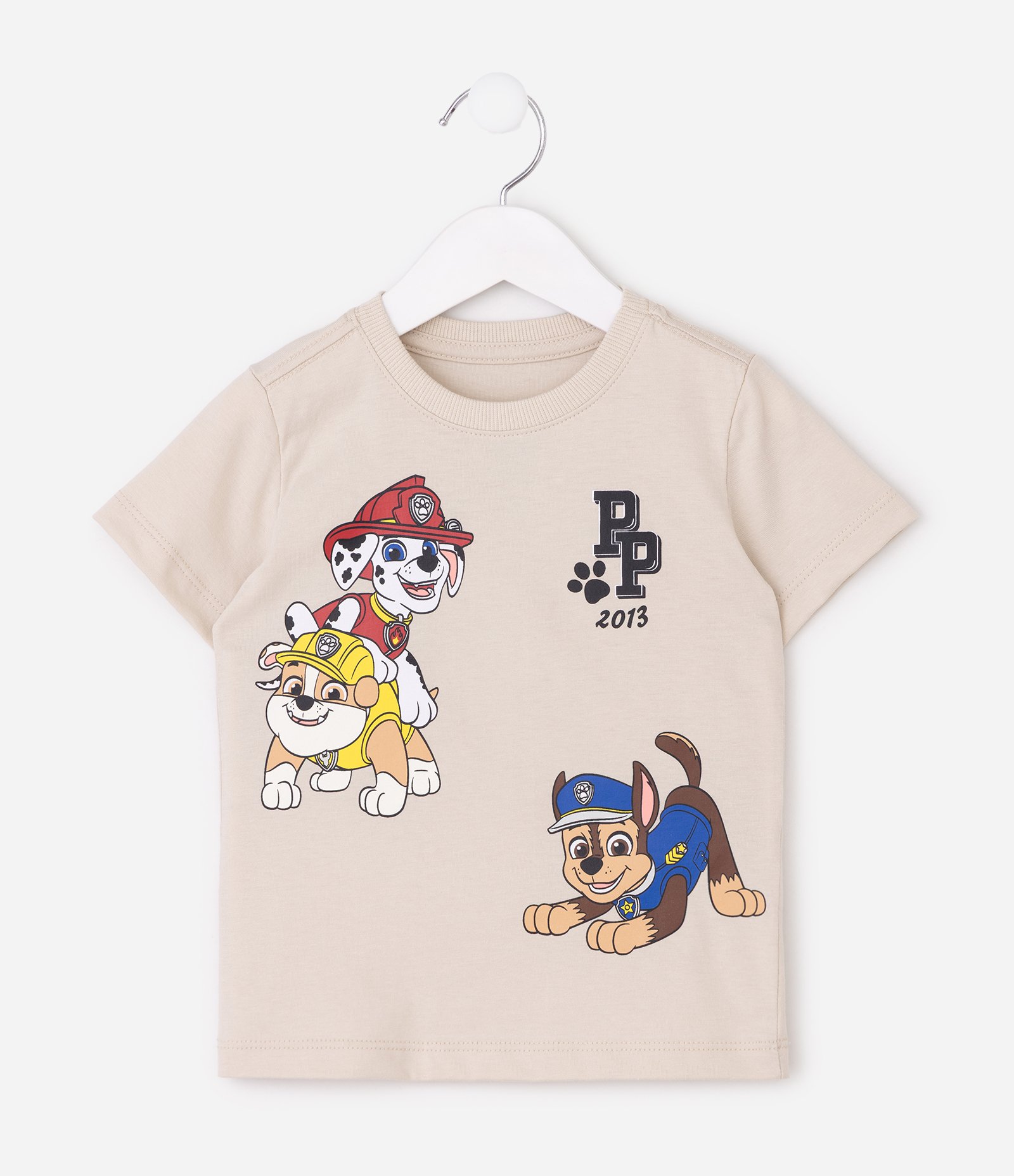 Camiseta em Algodão com Estampa Patrulha Canina - Tam 2 a 6 Anos Bege 2