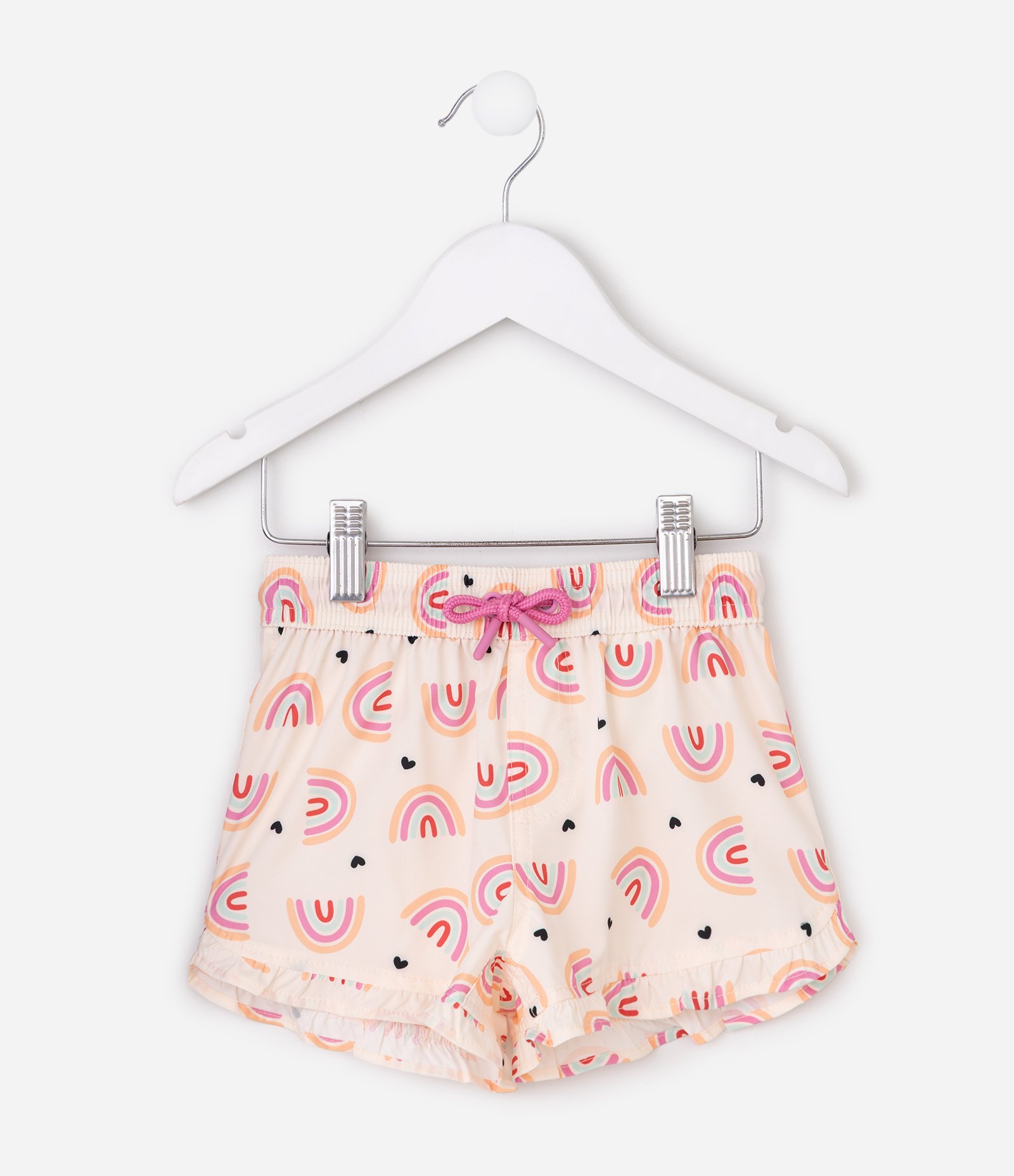 Short Infantil com Estampa Arco Íris - Tam 1 a 6 Anos Bege 2