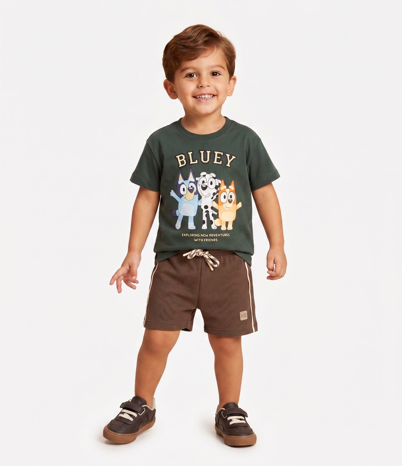 Camiseta Infantil Bluey com Lettering e Estampa Frontal - Tam 2 a 6 Anos Verde 1