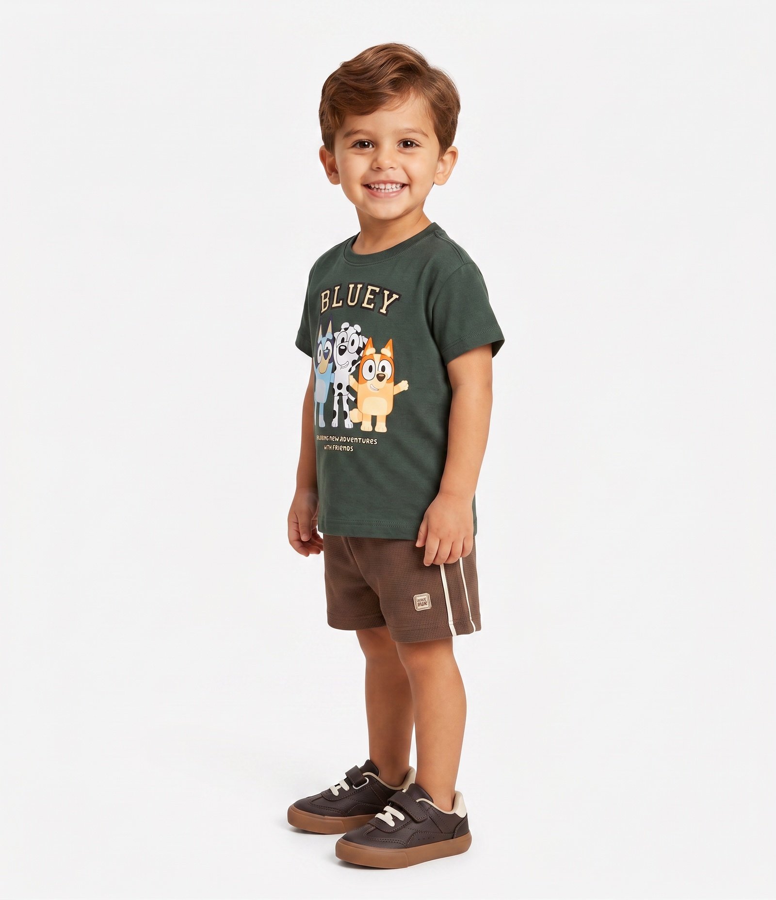 Camiseta Infantil Bluey com Lettering e Estampa Frontal - Tam 2 a 6 Anos Verde 2