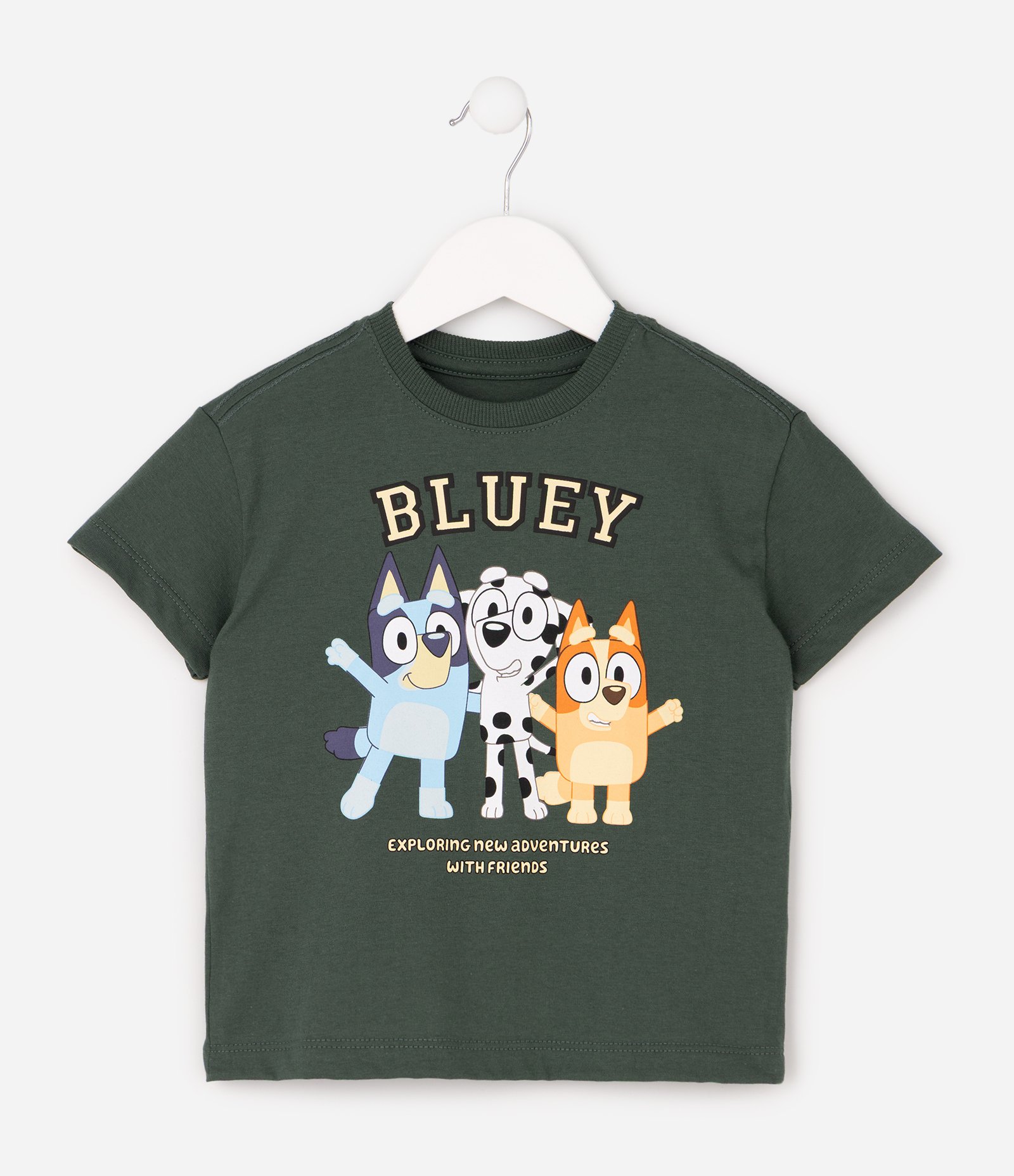 Camiseta Infantil Bluey com Lettering e Estampa Frontal - Tam 2 a 6 Anos Verde 4