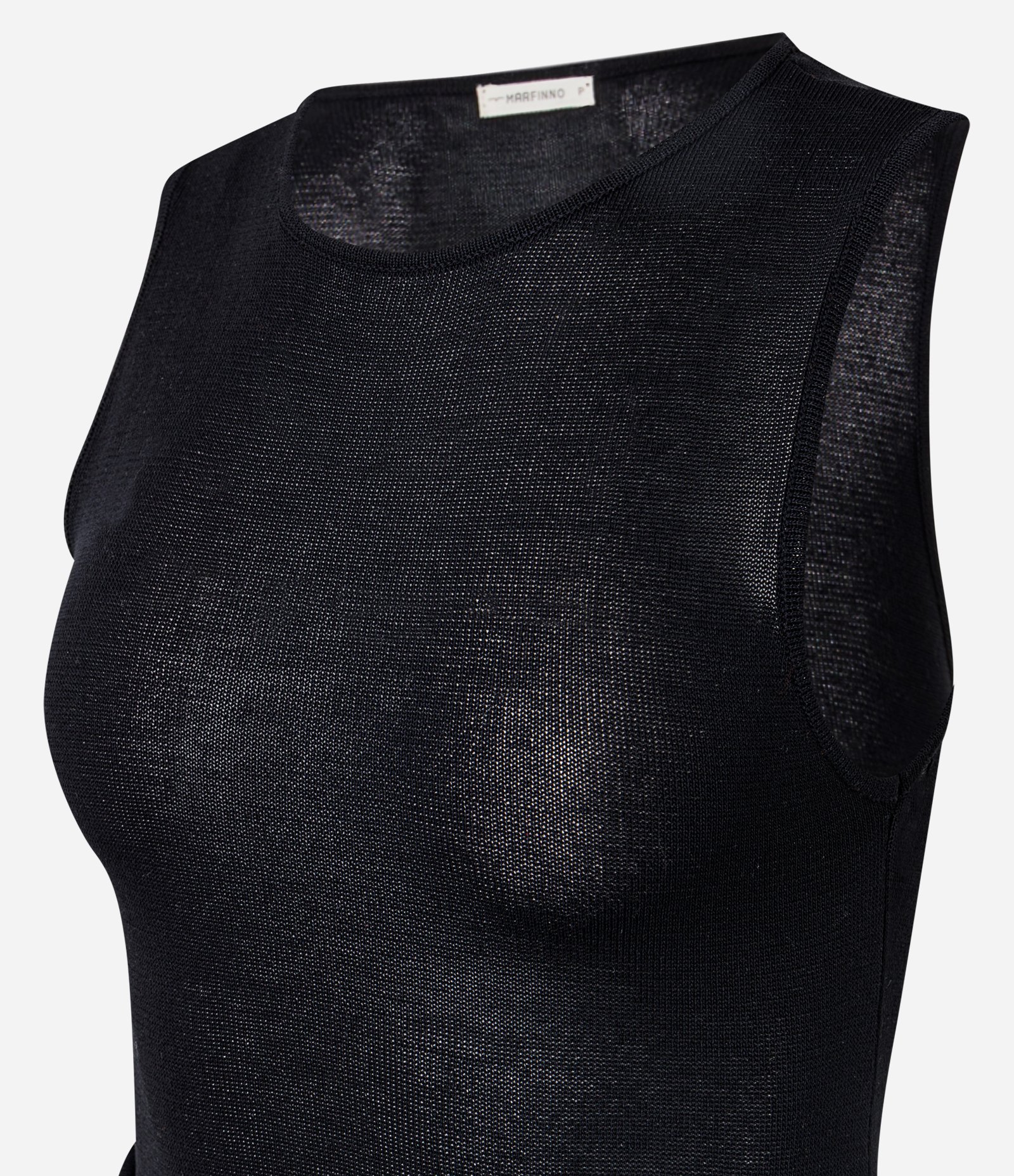Vestido Midi em Tricô com Cintura Deslocada e Barra Balonê Preto 6