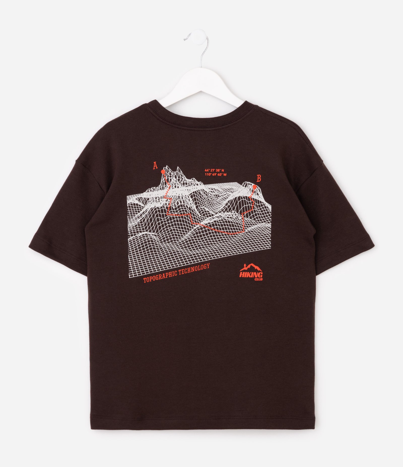 Camiseta Infantil em Algodão com Estampa Patagonia 3D – Tam 5 a 14 Anos Marrom Café 2