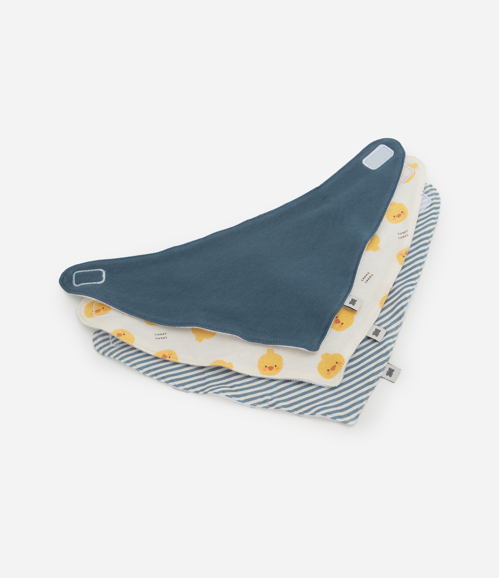 Kit 3 Babadores Infantil Em Algodão com Estampas Sortidas - Tam Único Sortido 1