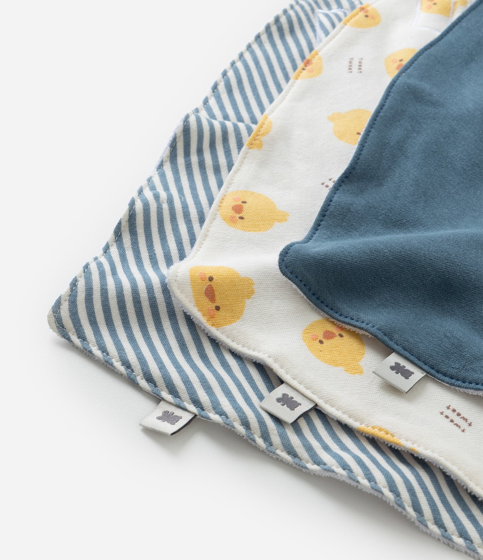 Kit 3 Babadores Infantil Em Algodão com Estampas Sortidas - Tam Único Sortido 3