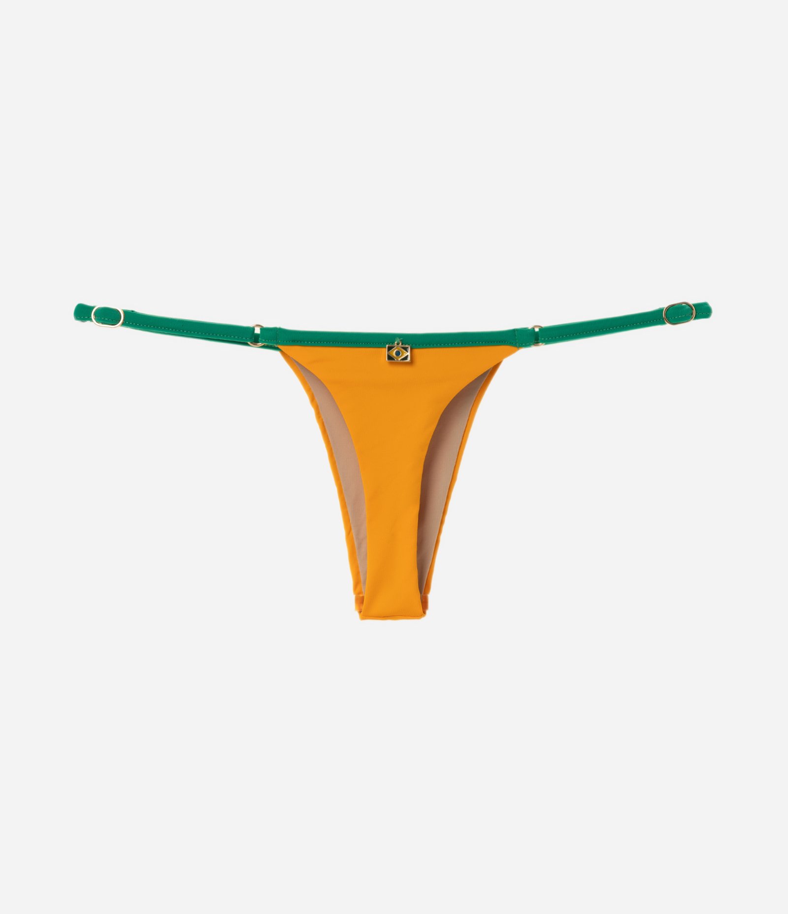 Biquini Calcinha Fita com Tira Contrastante Verde/Amarelo 2