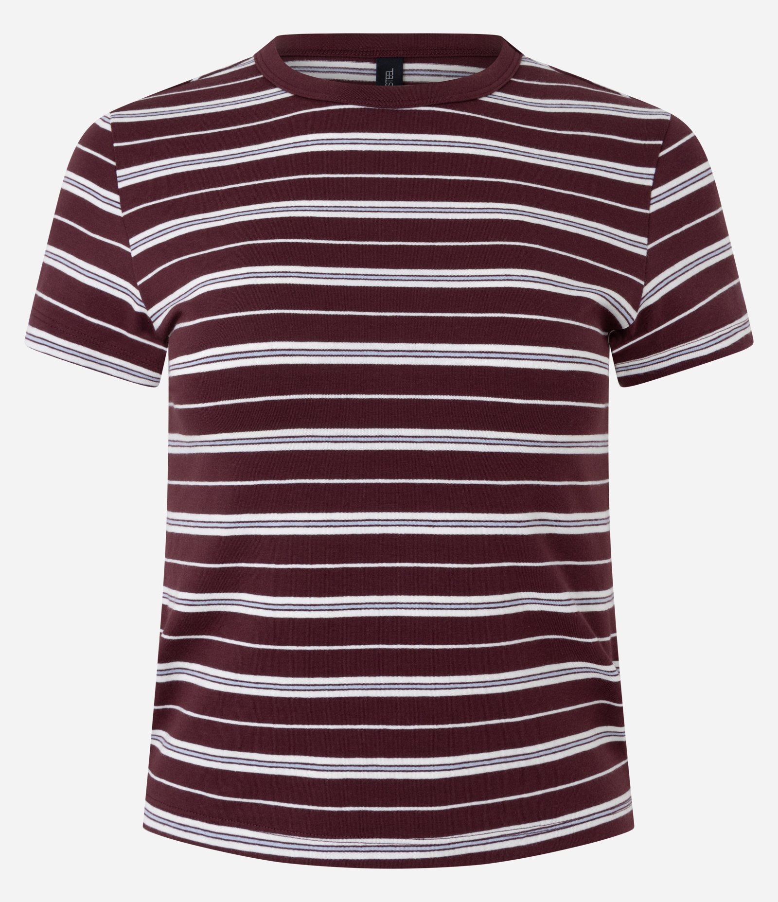 Blusa em Algodão com Estampa Listrada Bordô 2