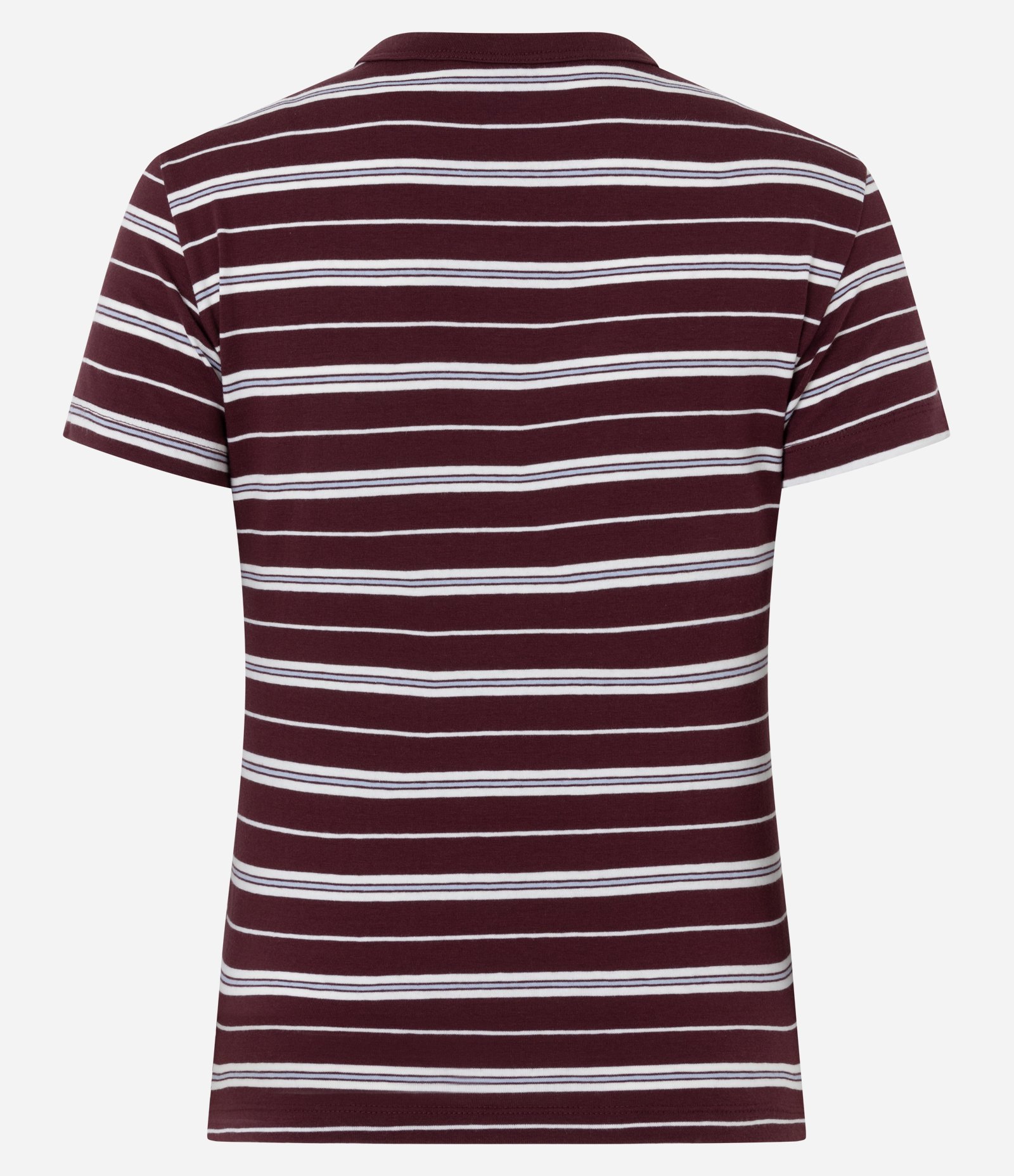 Blusa em Algodão com Estampa Listrada Bordô 3