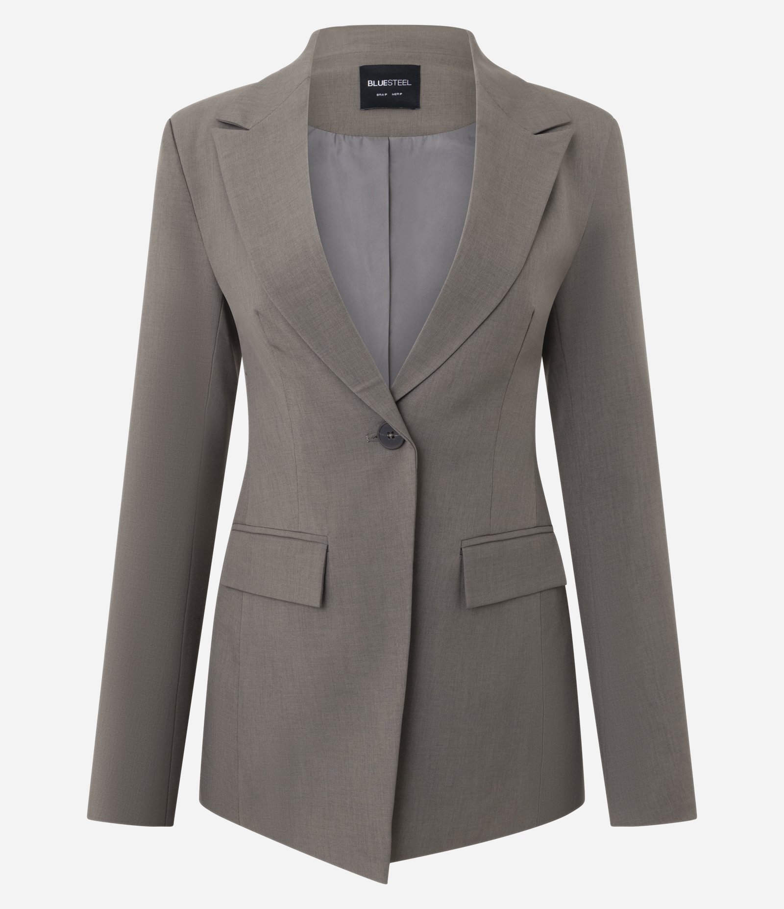 Blazer Alfaiatado Ajustado com Abotoamento Único Marrom 5