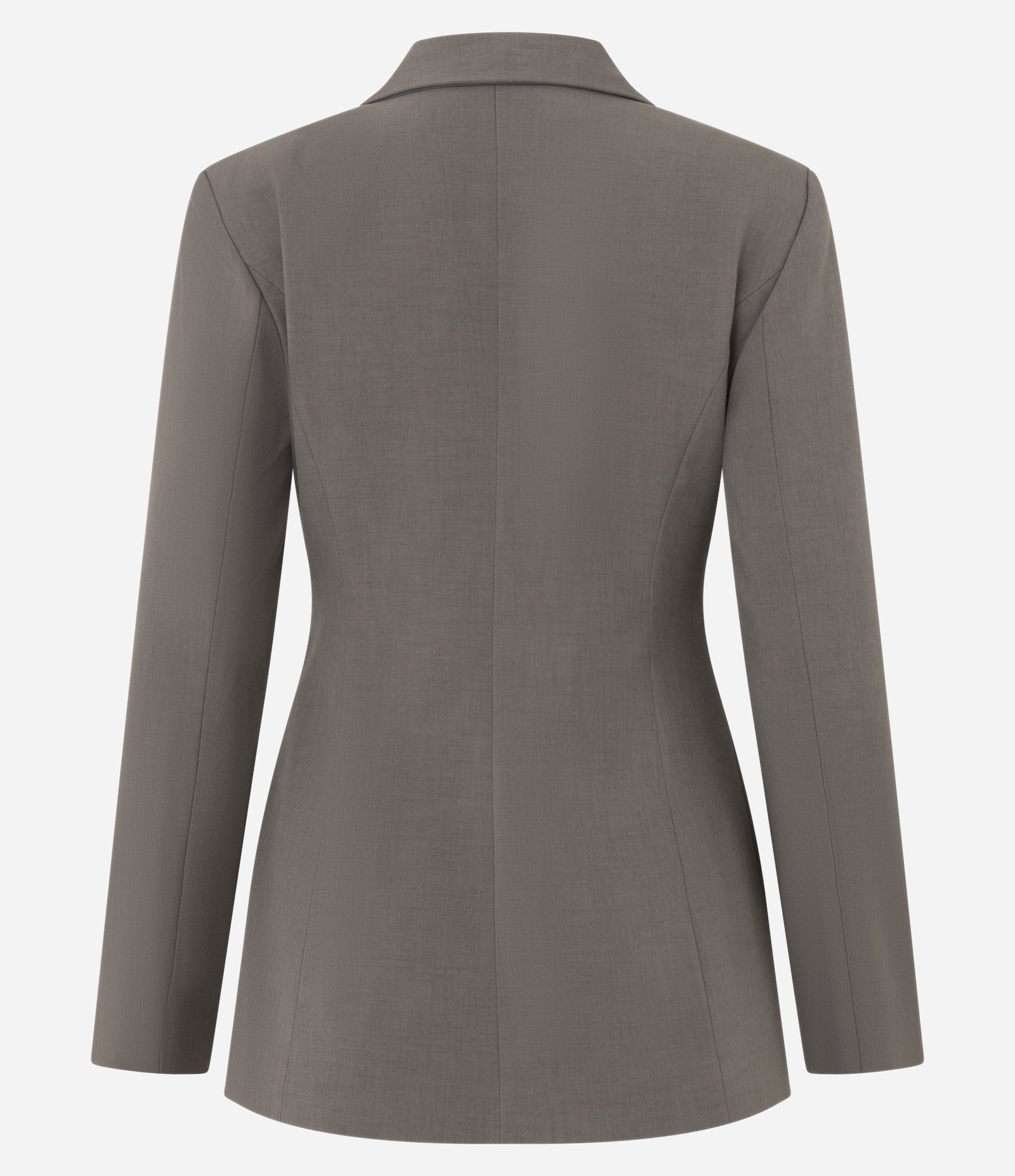 Blazer Alfaiatado Ajustado com Abotoamento Único Marrom 6