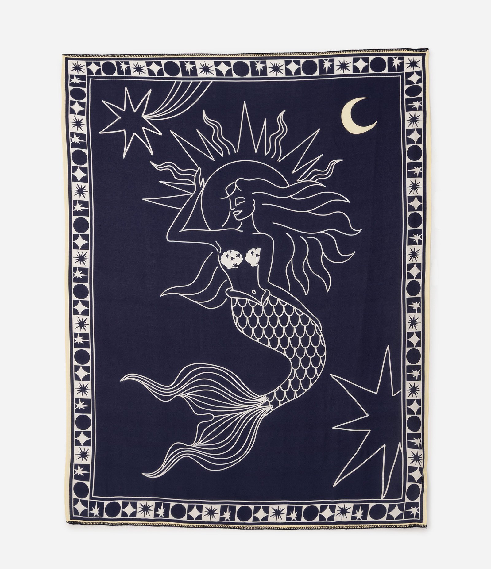 Canga em Viscose com Estampa de Sereia 105x140cm Azul 4
