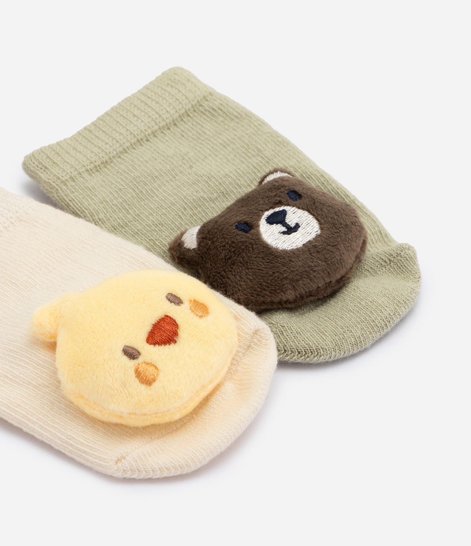 Kit Meias Bebê Teddy Boom Cano Baixo Interativas com Aplique de Bichinhos - Tam 0 a 12 Meses Multicores 3