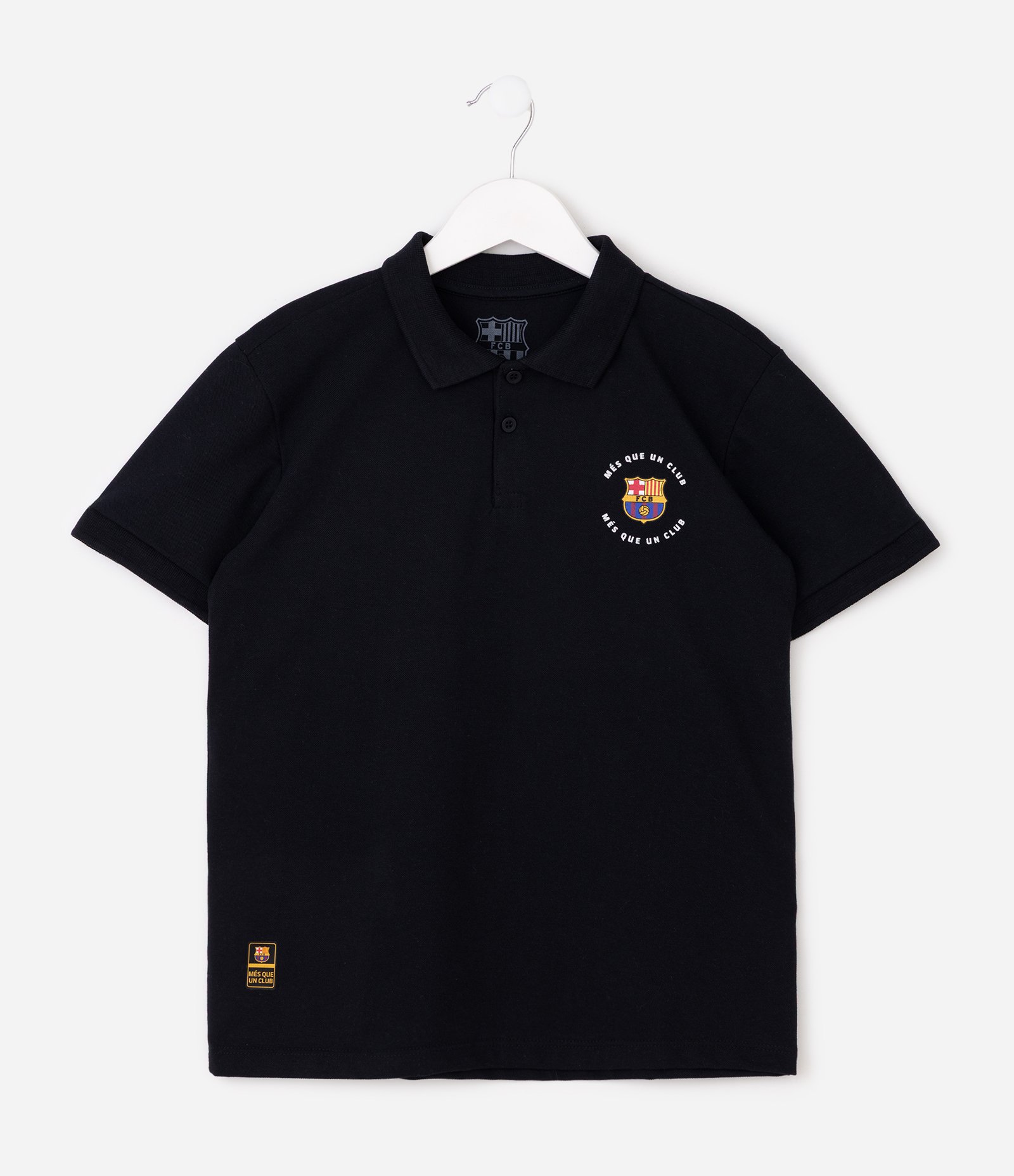 Polo Infantil em Piquet Texturizado e Estampa Barcelona - Tam 5 a 14 Anos Preto 3