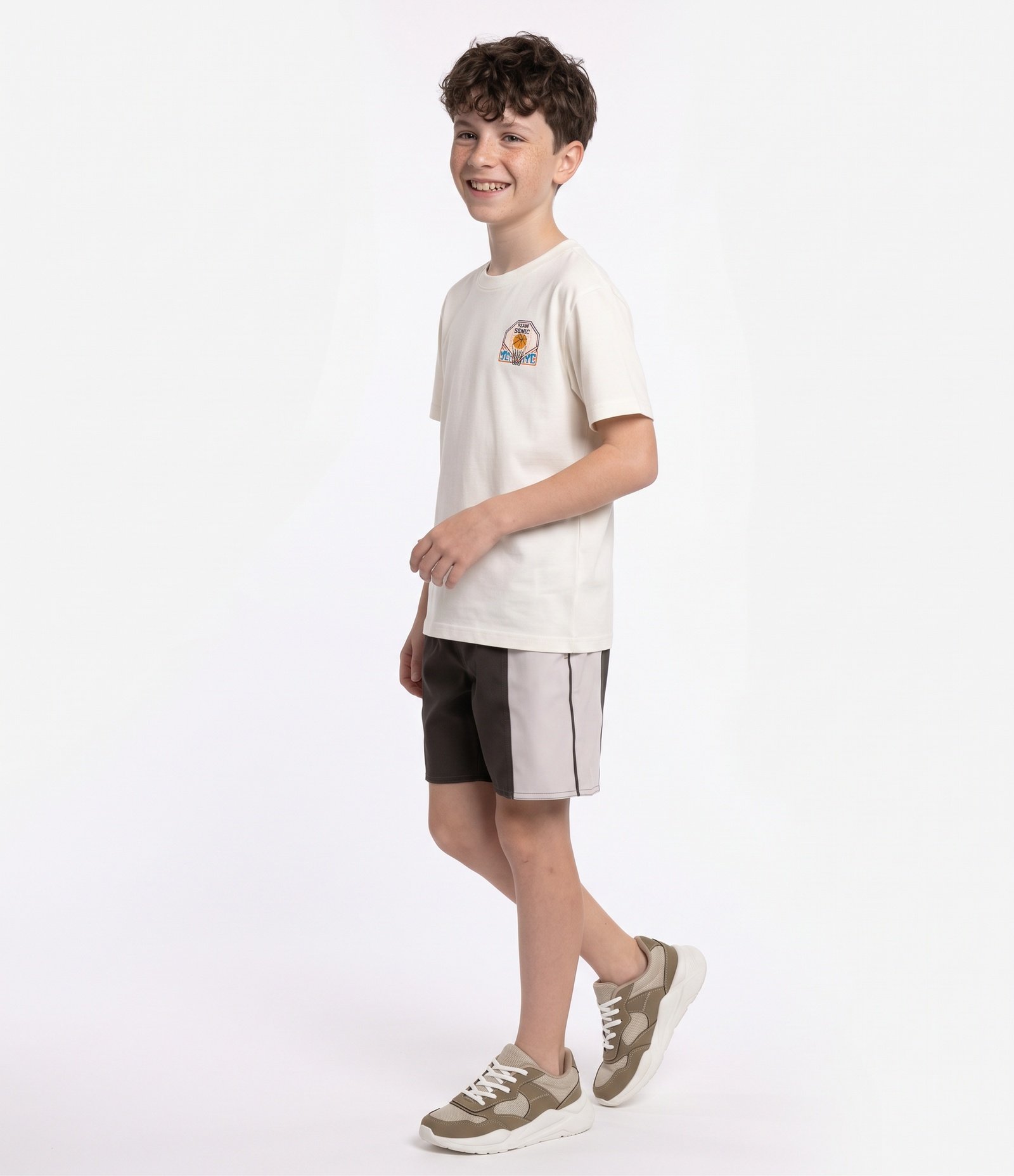 Camiseta Infantil em Algodão com Estampa Temática Sonic Branco 2