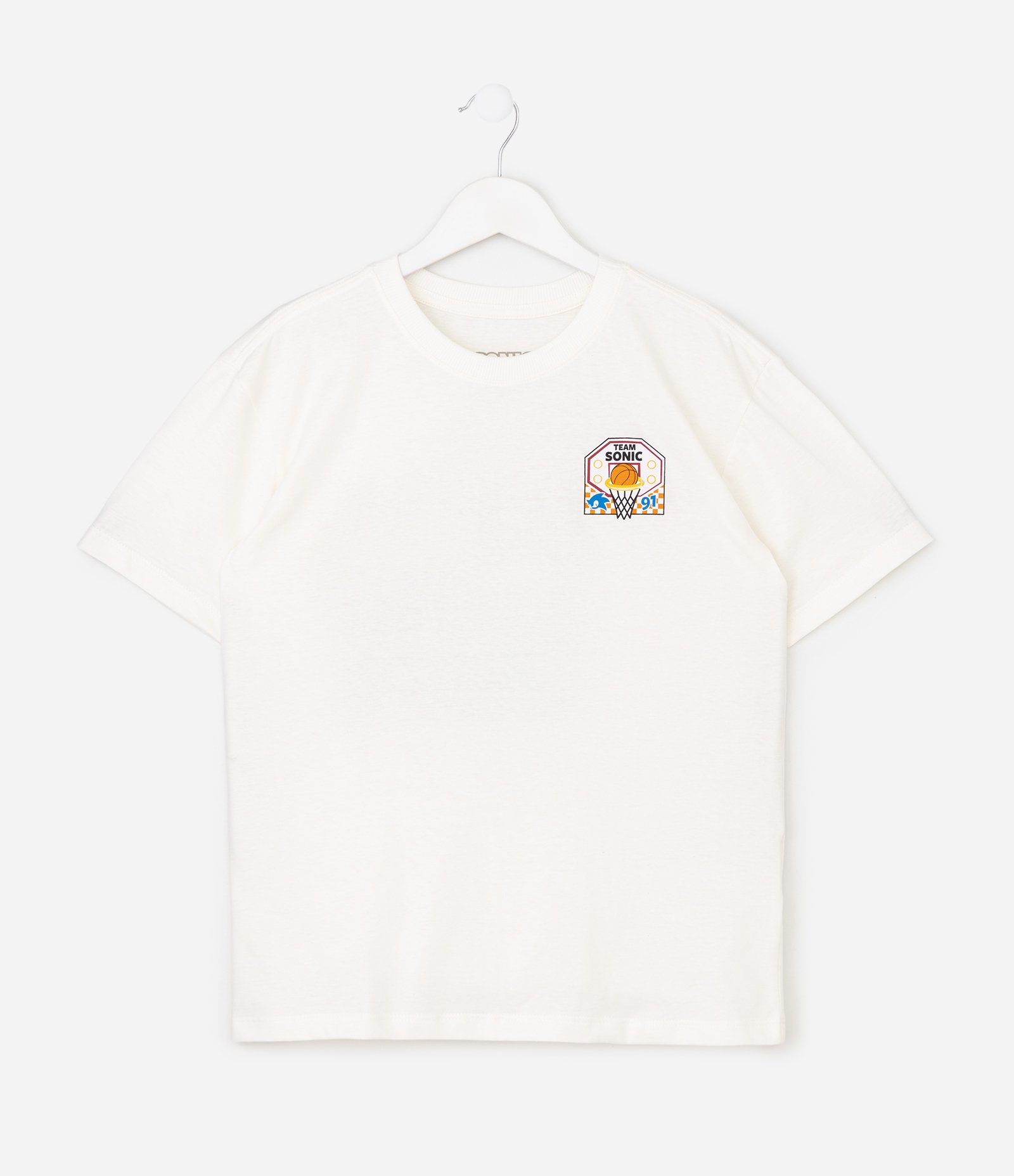 Camiseta Infantil em Algodão com Estampa Temática Sonic Branco 3