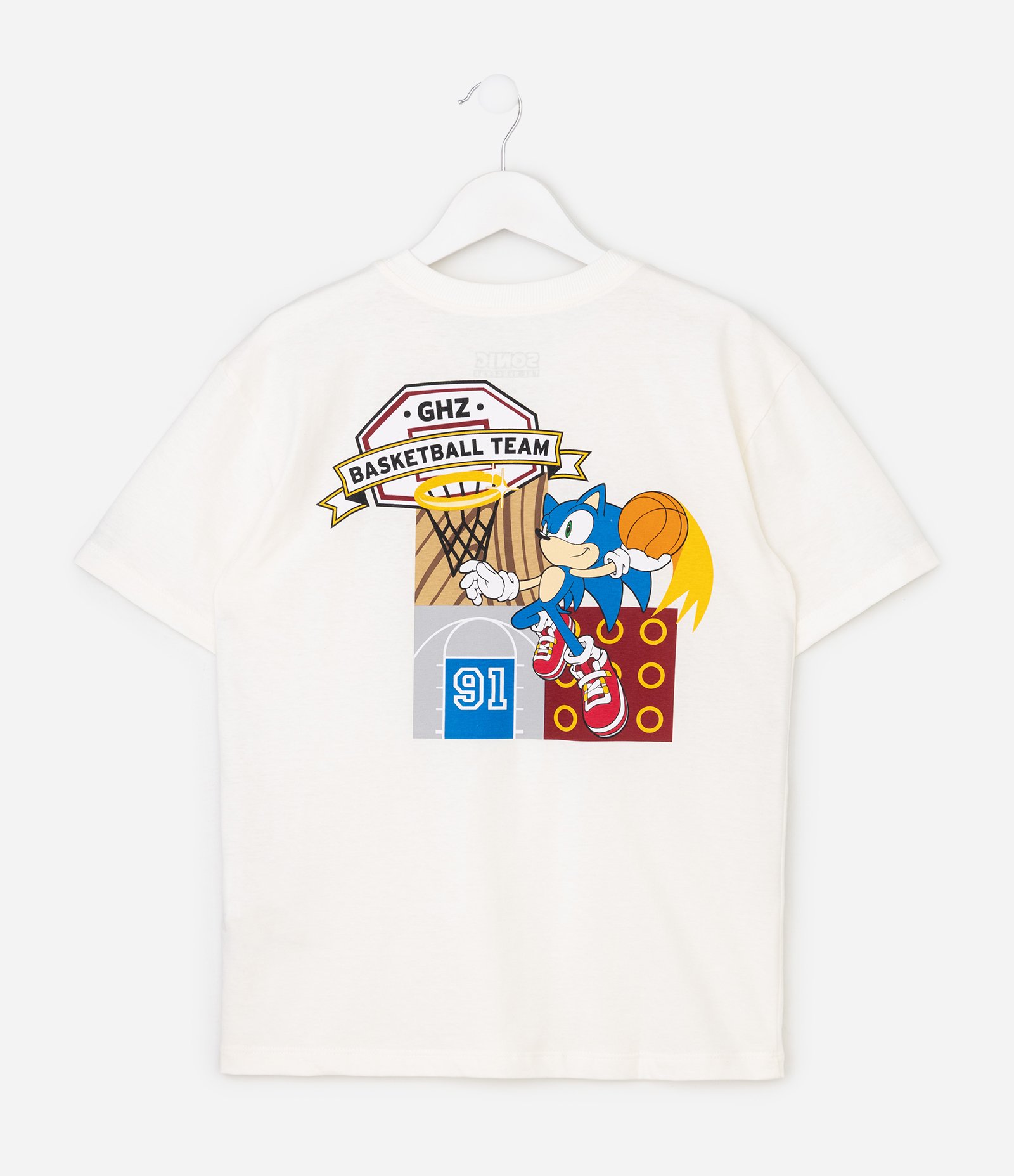 Camiseta Infantil em Algodão com Estampa Temática Sonic Branco 4