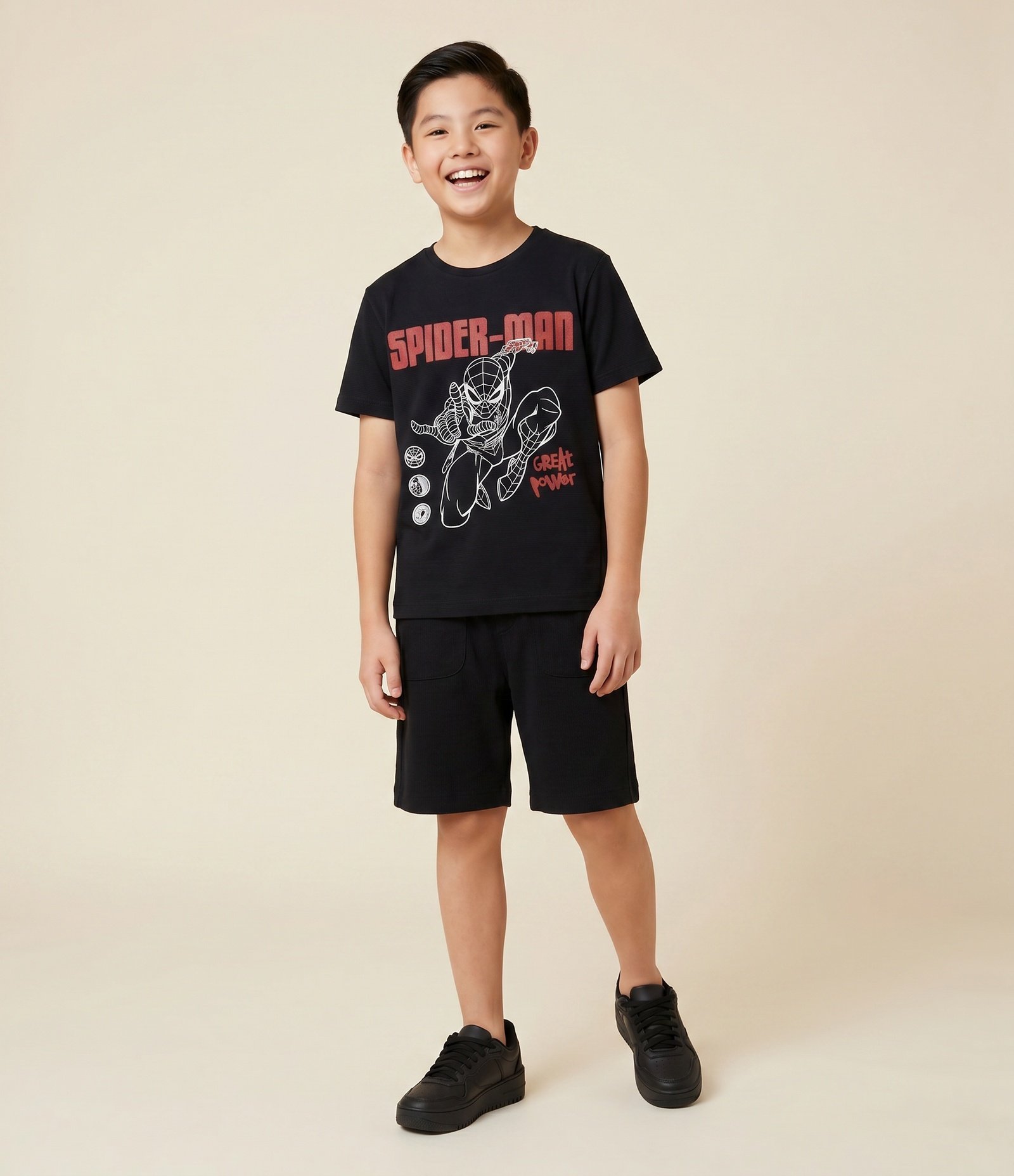 Camiseta Infantil com Estampa Homem Aranha – Tam 4 a 12 Anos Preto 1