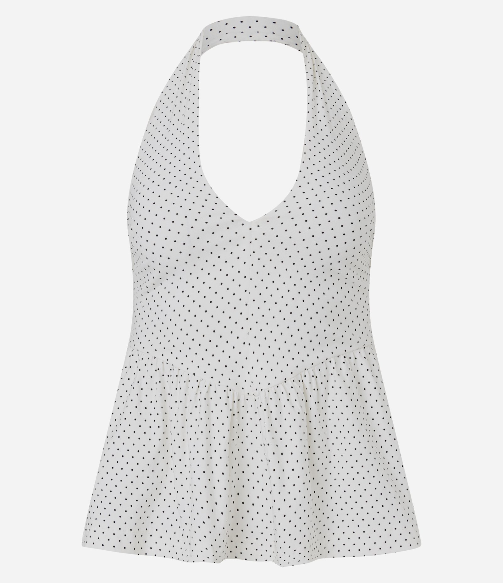 Blusa Frente Única Poá com Peplum Branco 3