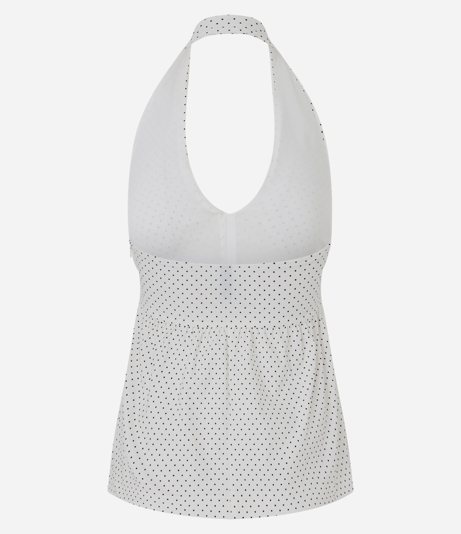 Blusa Frente Única Poá com Peplum Branco 4