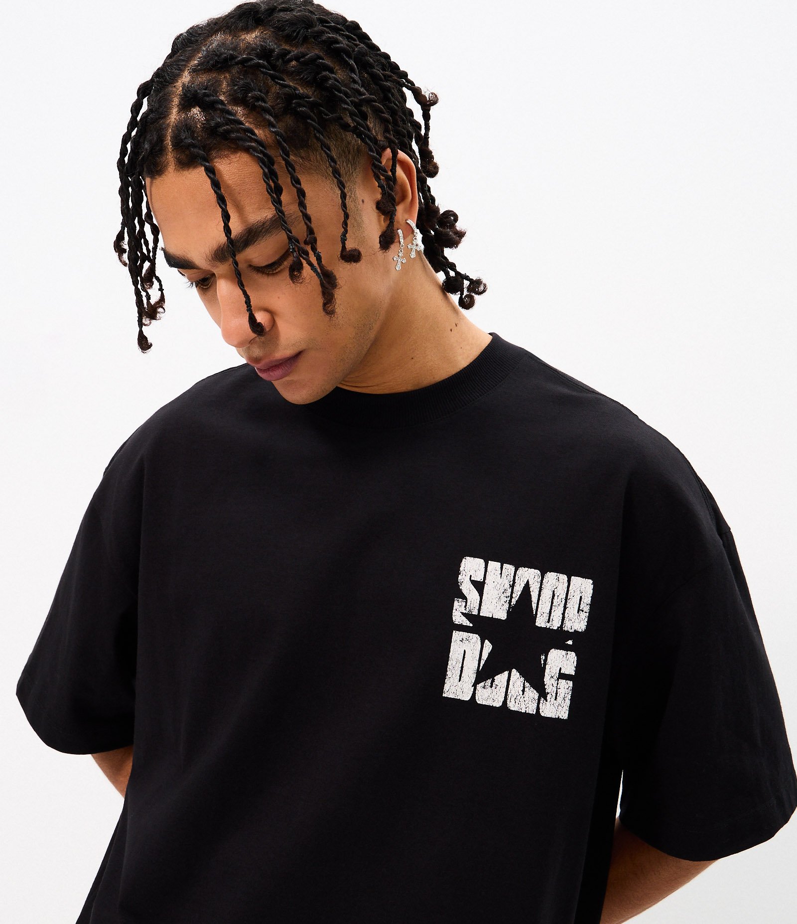 Camiseta Oversized em Algodão com Estampa Snoop Dogg Preto 3