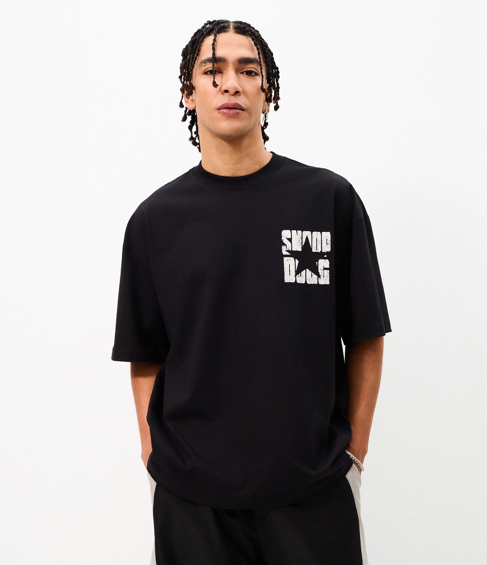 Camiseta Oversized em Algodão com Estampa Snoop Dogg Preto 4