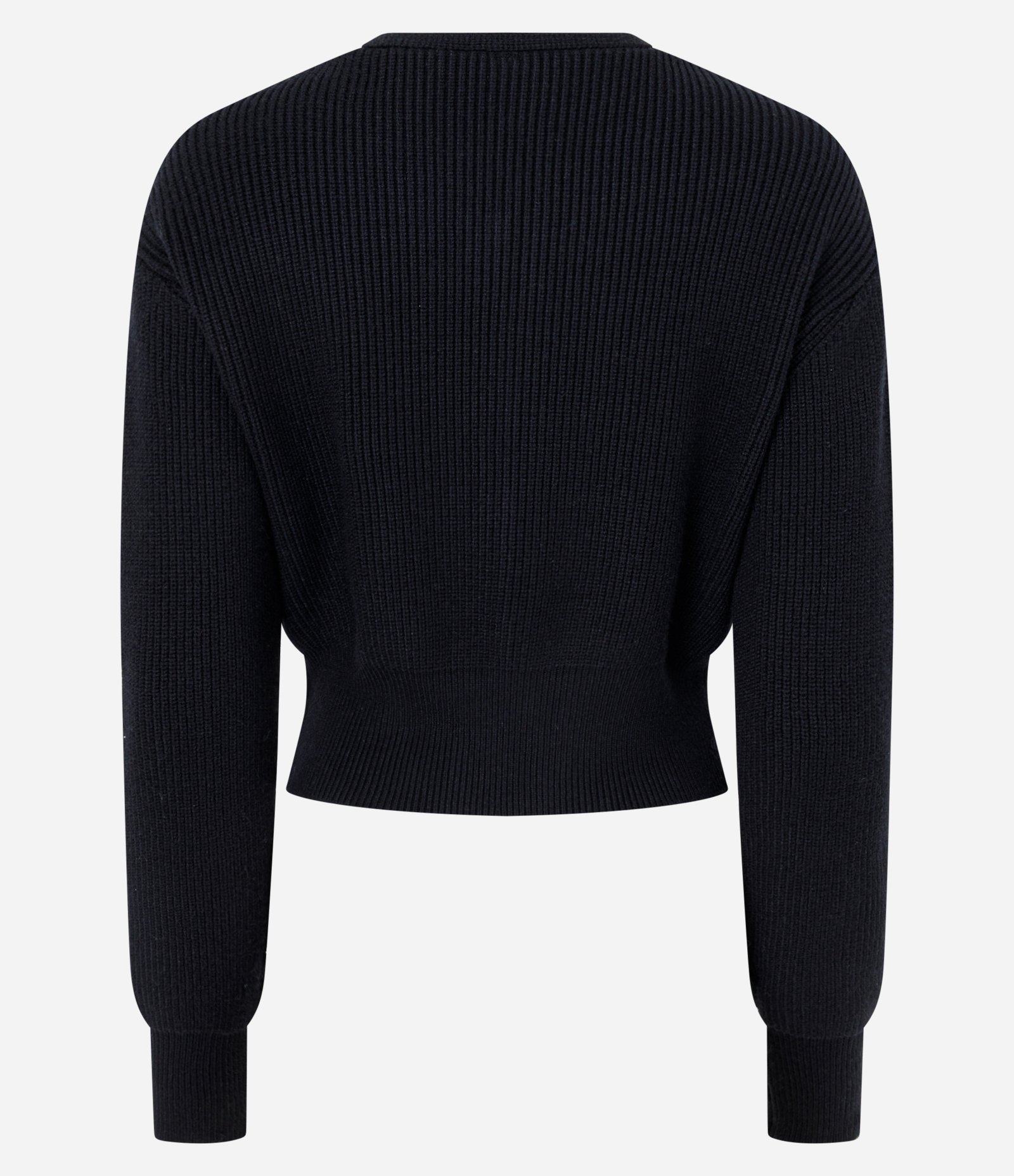 Cardigan em Tricô com Zíper Duplo e Manga Bufante Preto 7