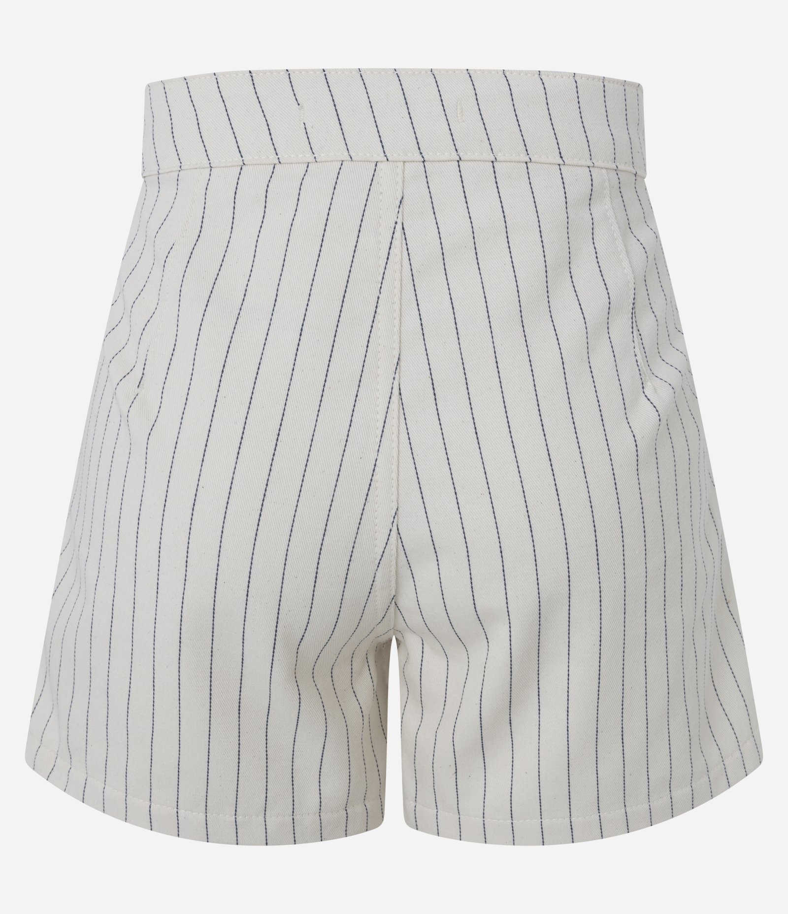 Short Saia em Sarja com Cintura Alta e Estampa de Listras Branco 6