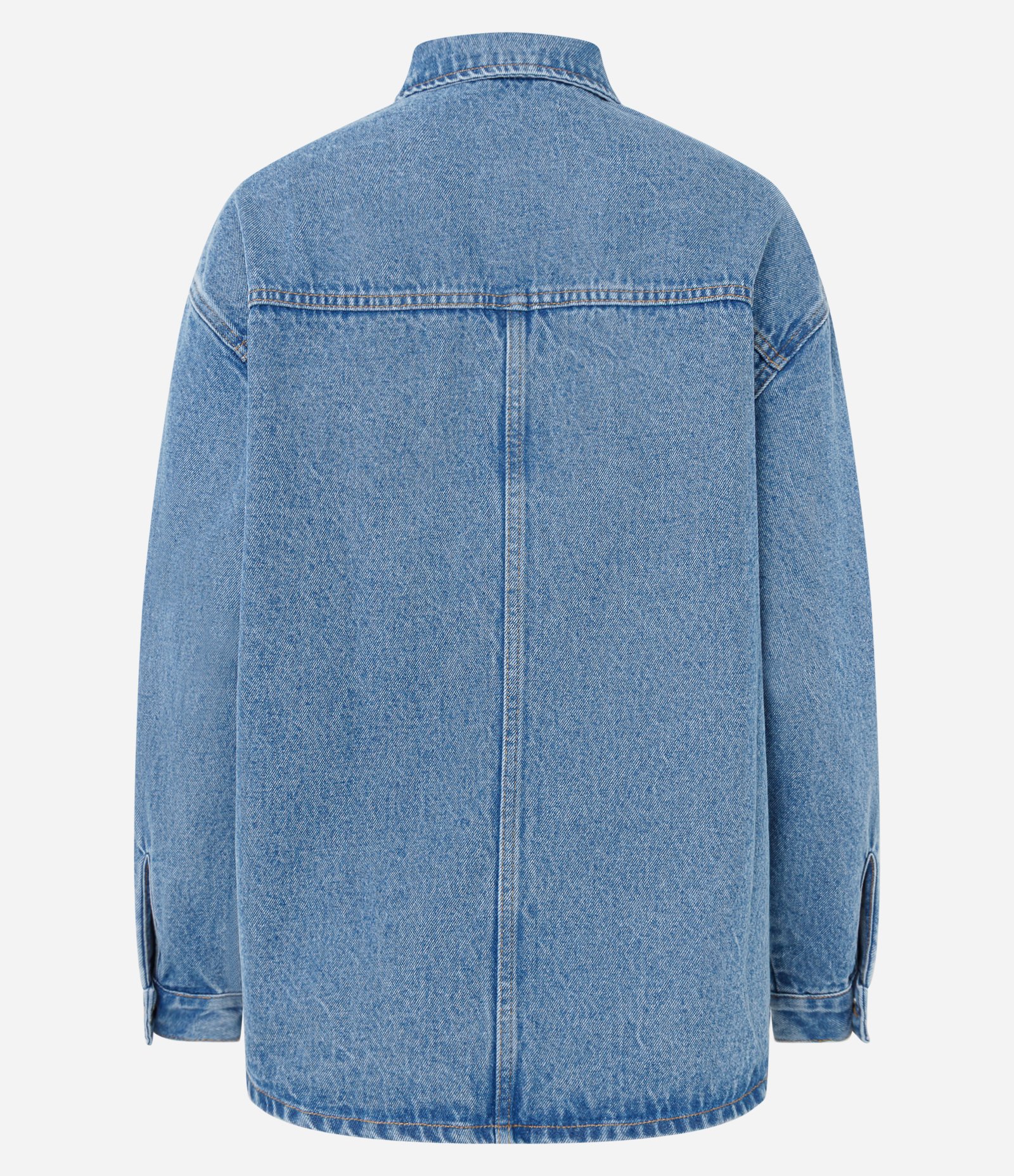Jaqueta Overshirt em Jeans com Bolsos Frontais Azul 7