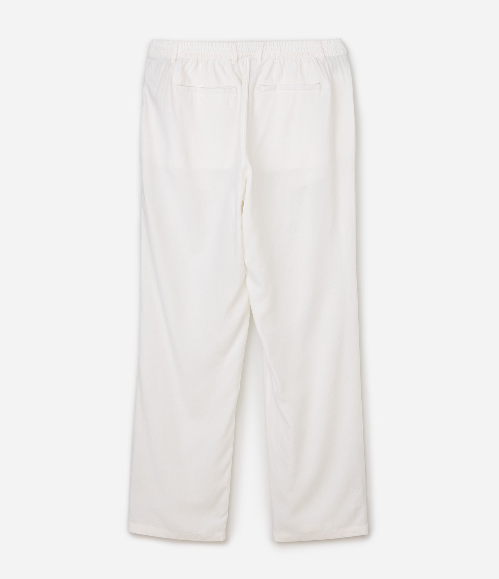 Calça Reta em Viscolinho com Cós Branco 7