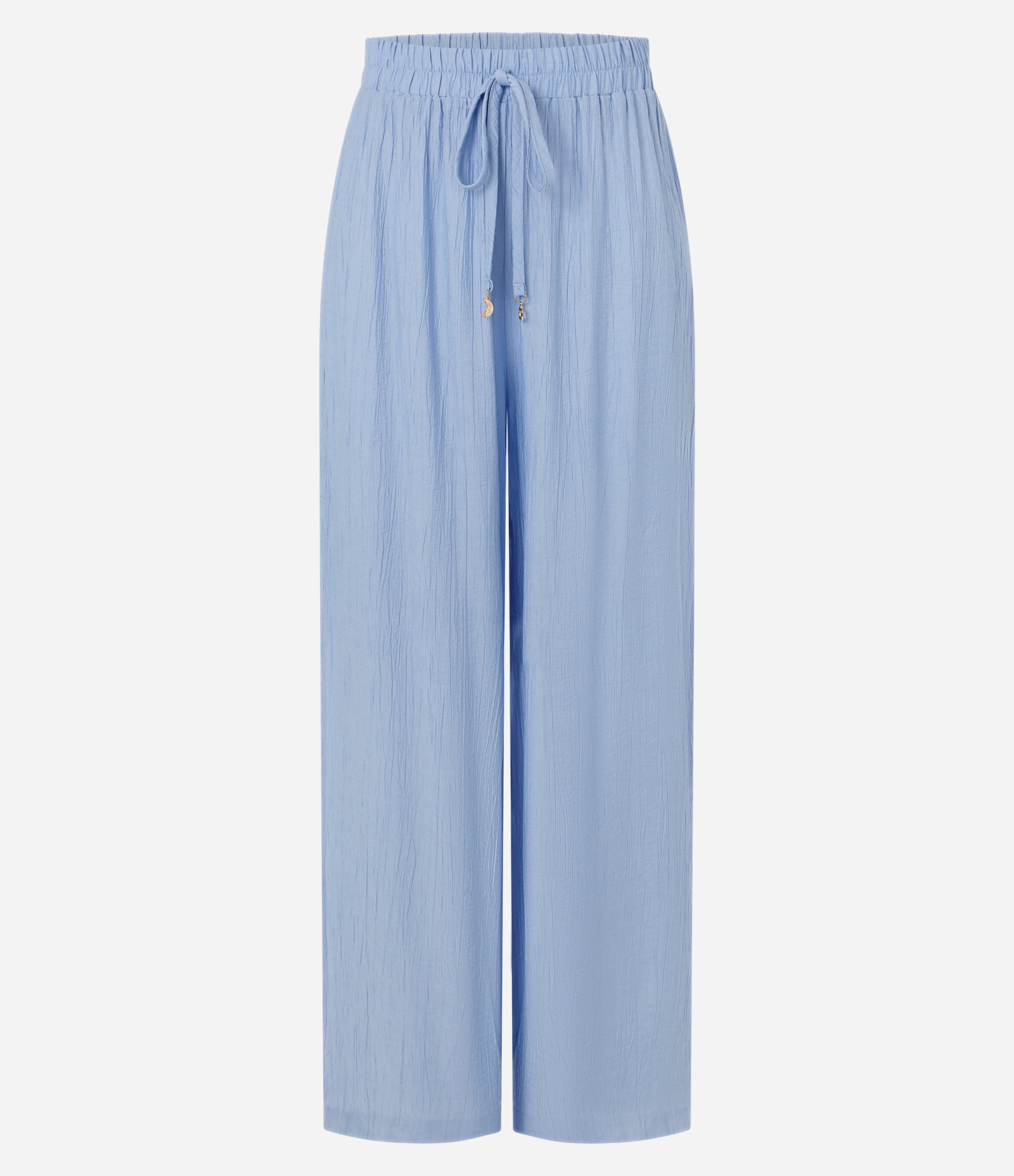 Calça em Viscose com Cinto de Corrente Azul 1