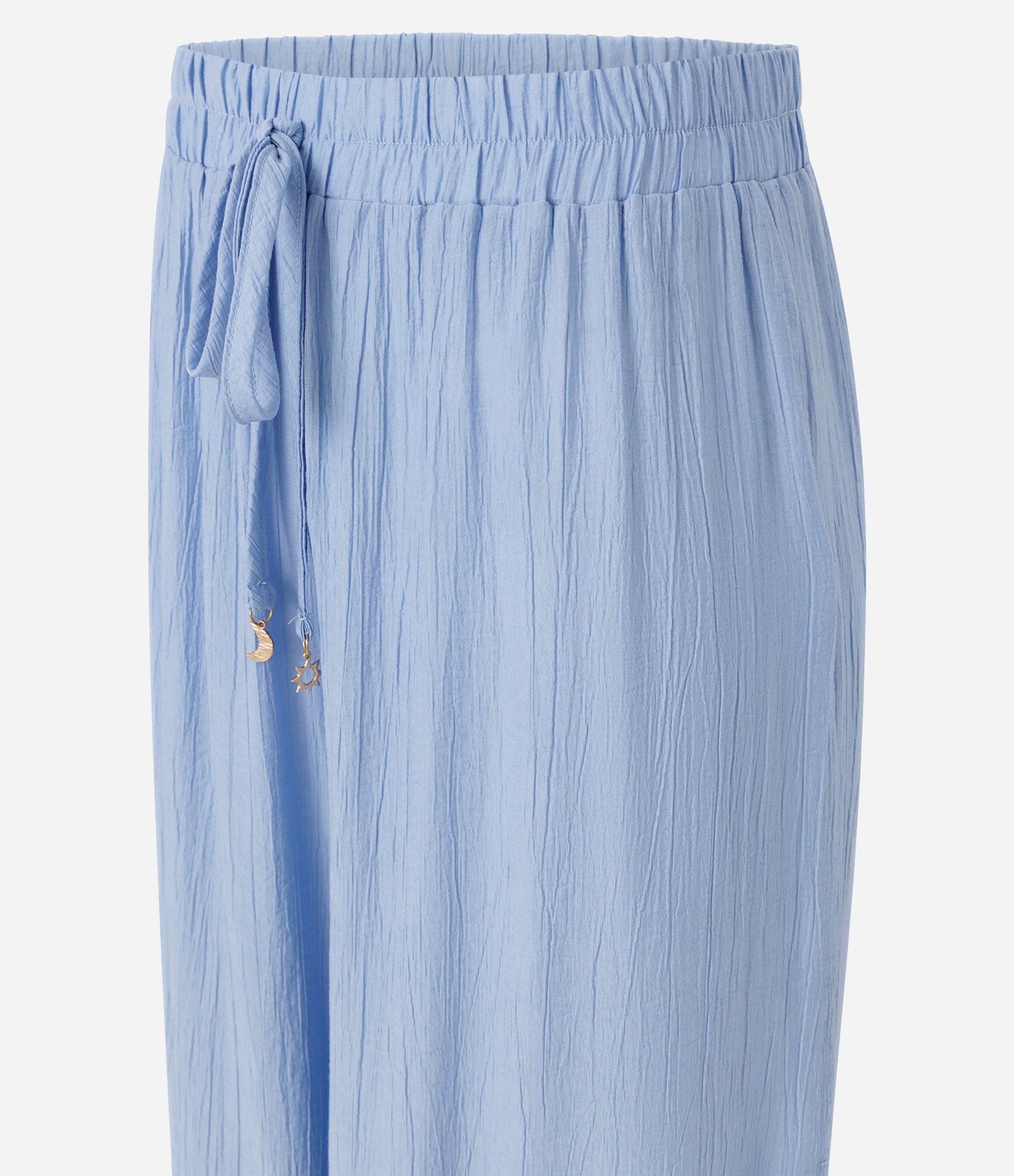 Calça em Viscose com Cinto de Corrente Azul 2