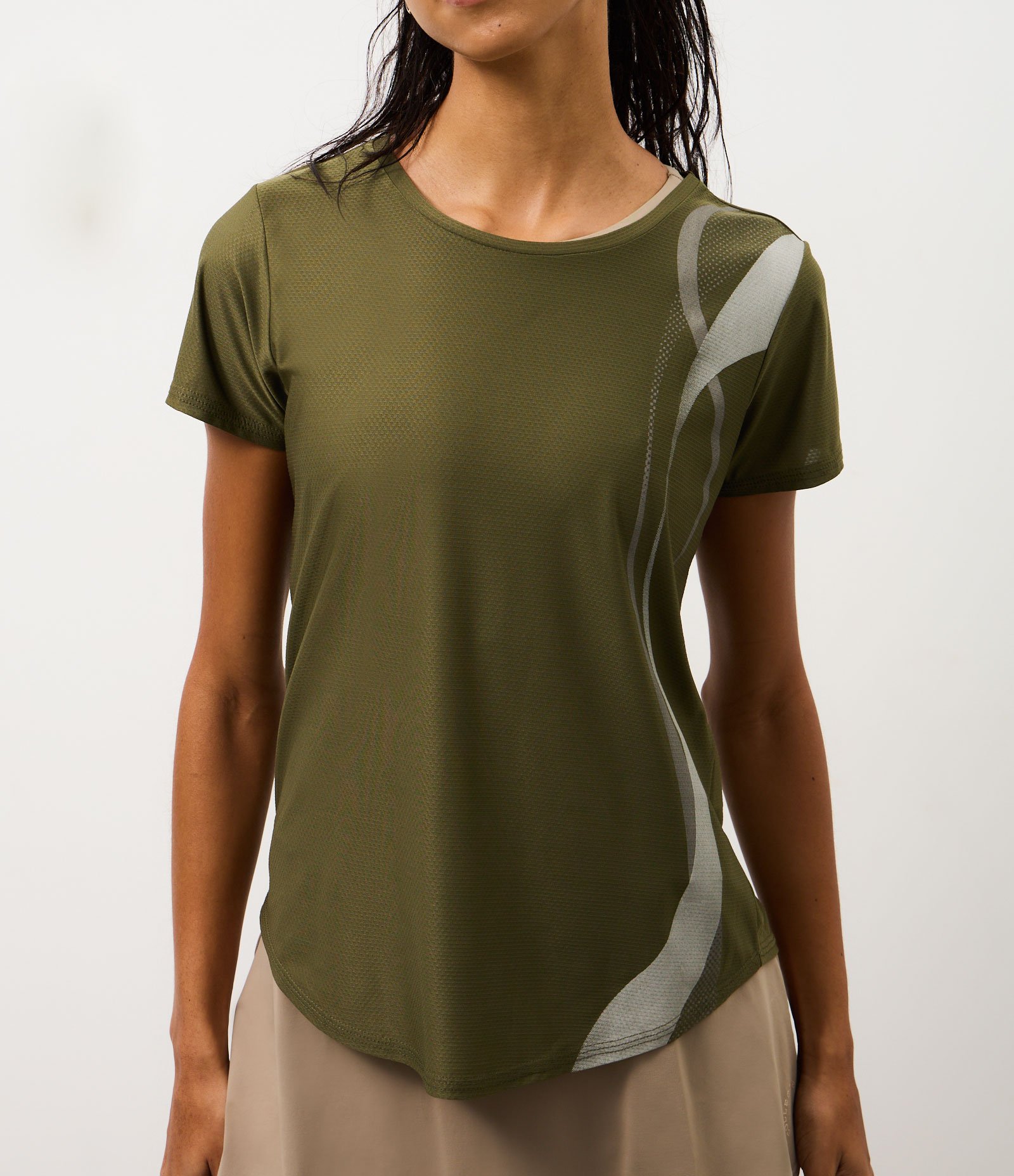 Camiseta Esportiva com Estampa de Ondas Verde 3