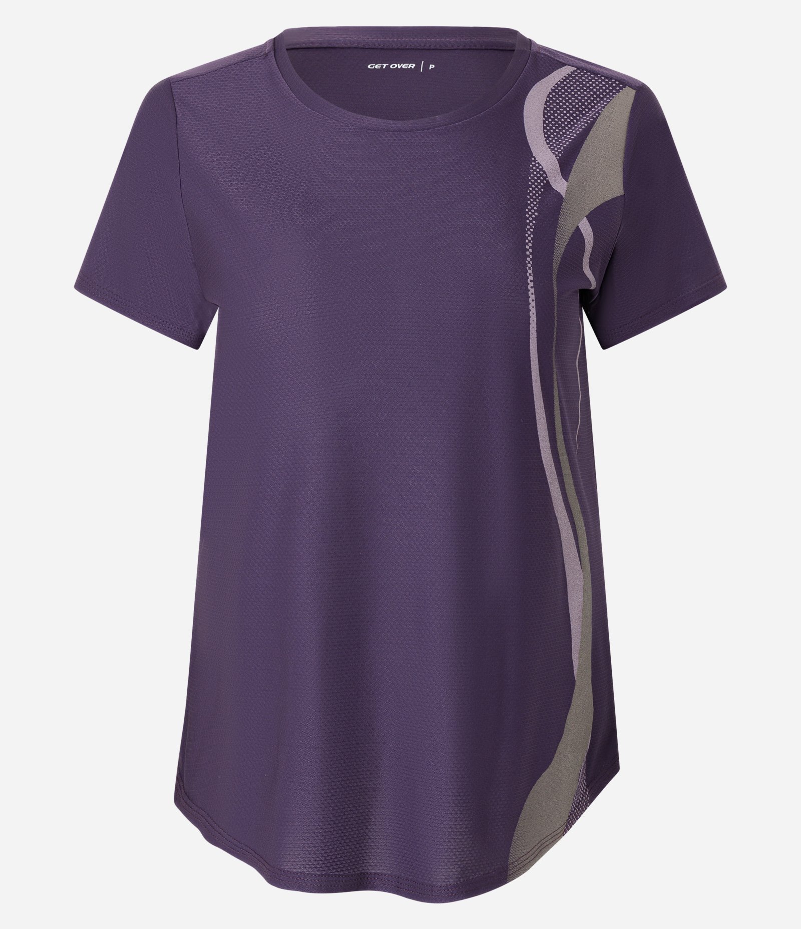 Camiseta Esportiva com Estampa de Ondas Roxo 4